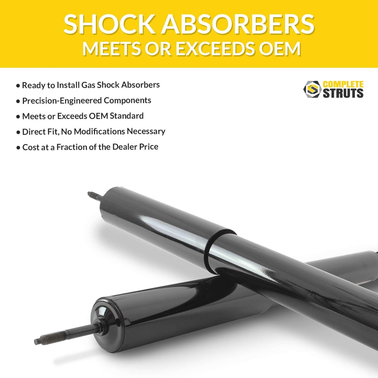 Complete Struts COMPLETESTRUTS - Front Complete Strut Assemblies with Coil Springs and Rear Shock Absorbers Replacement for 2010-2015 Hyundai Tucson FWD - Set of 4