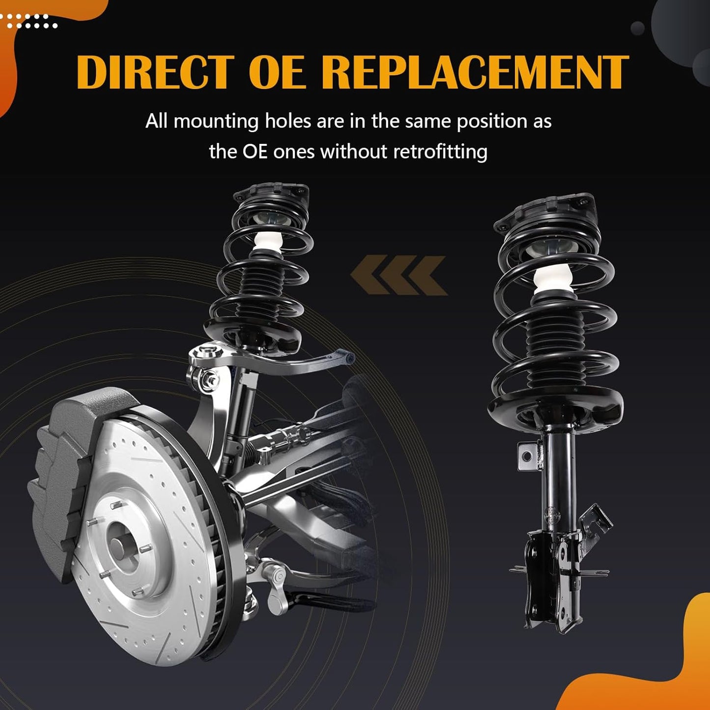 RILONH Front Struts Shock Absorber 172379 Pair w\/Coil Spring Assembly Fit for Nissan Sentra 2007 2008 2009 2010 2011 2012 For Base\/S\/SL\/SR ONLY, 2pcs