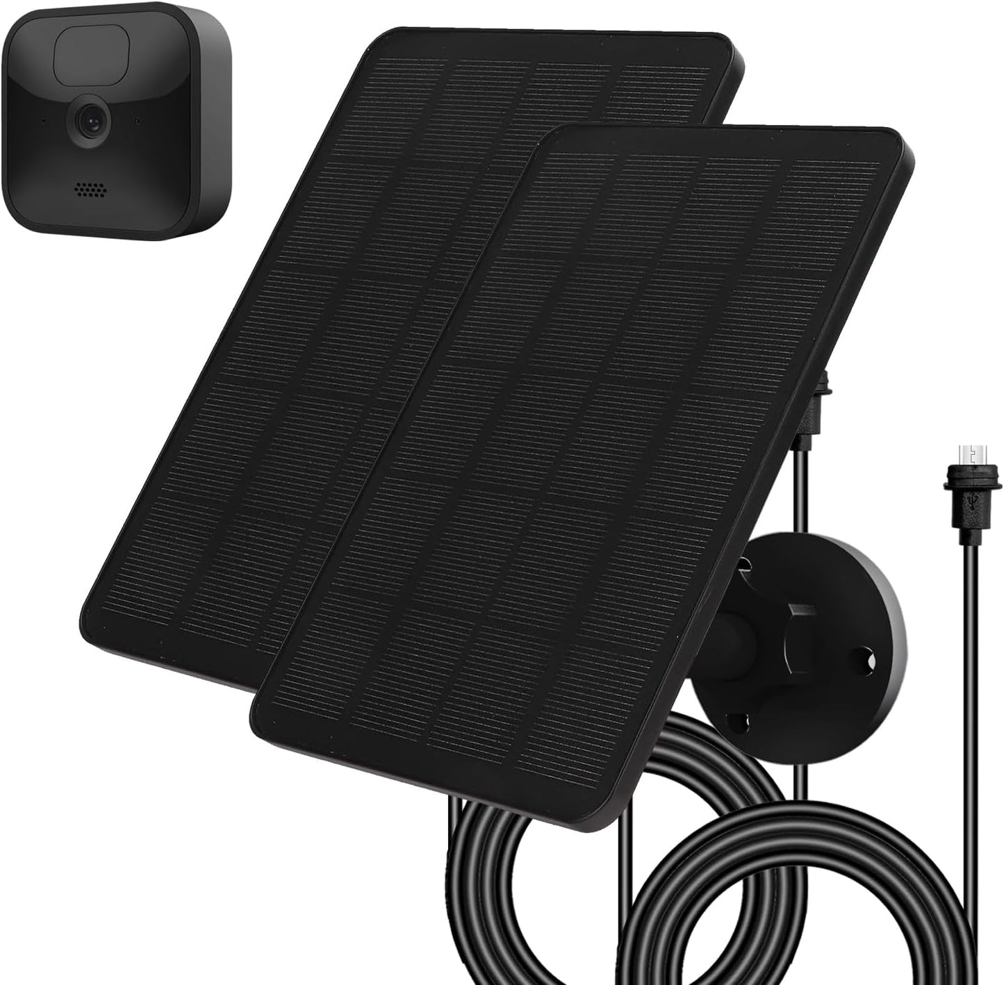 Solar Panel for Blink Camera Outdoor, Solar Panel 4W Compatible with Blink Outdoor 4 (4th Gen) Camera, Solar Charger for Camera with 13.12Ft Outdoor Power Cable, 360° Adjustable Mount, 2 Pack