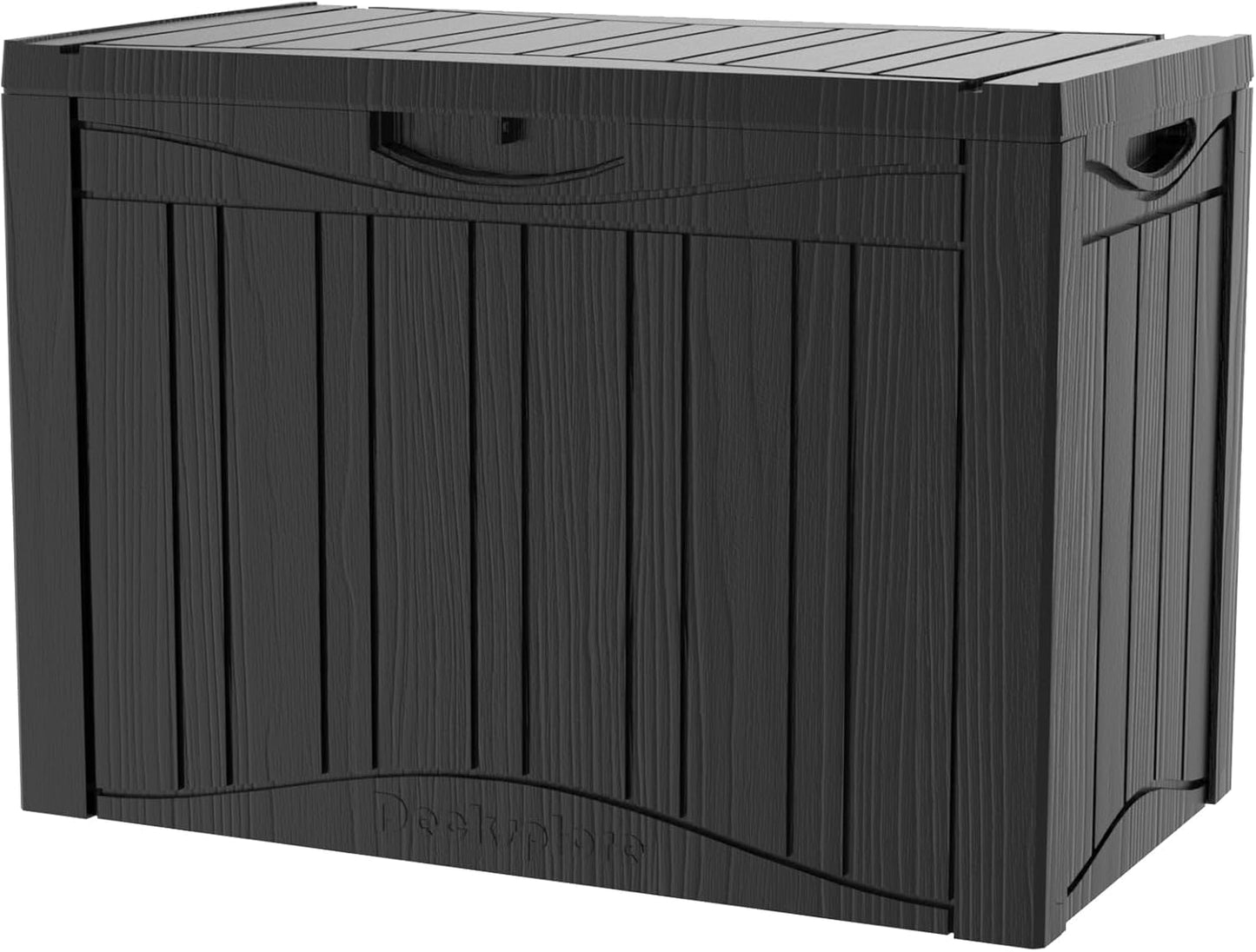 200 Gallon Outdoor Storage Box - Waterproof Patio Deck Box for Outside Deliveries, All-Weather Resin Bin with Lock for Cushions & Tools, UV-Resistant, Matte Black