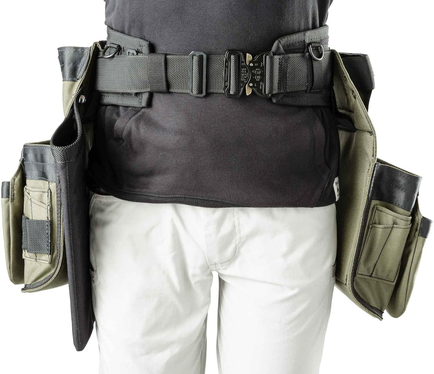 The Diamondback GRRande 2.0 Toolbelt System, Right Handed, Ranger Green, Medium | For Carpenter Framer Roofer | Padded 5 pockets, 13 slots, 2 loops | Holds Drill Bits, Speed Square, Measuring Tape
