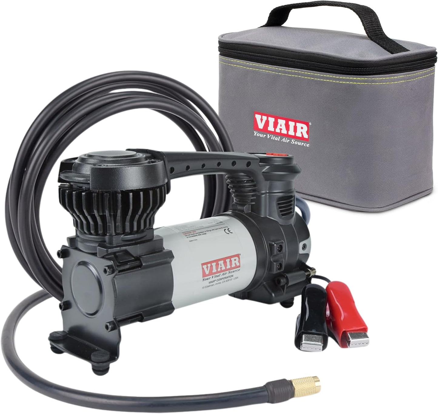 VIAIR 88P - 00088 Tire Inflator Portable On/Offroad Air Compressor for Car, Truck, SUV & RV | 12V Heavy Duty Pump 120 PSI, Alligator Clip, Twist Chuck