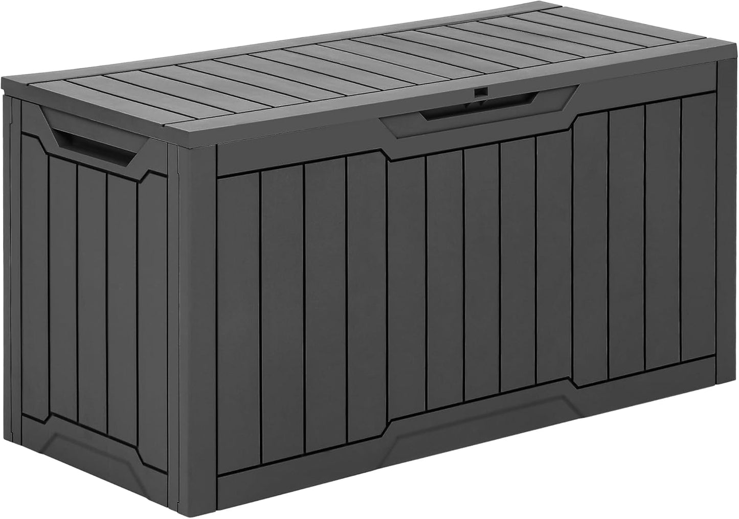 YITAHOME 120 Gallon Outdoor Storage Deck Box with Cushion, Large Resin Patio Storage for Outdoor Pillows, Garden Tools and Pool-Supplies, Waterproof, Lockable (Taupe)