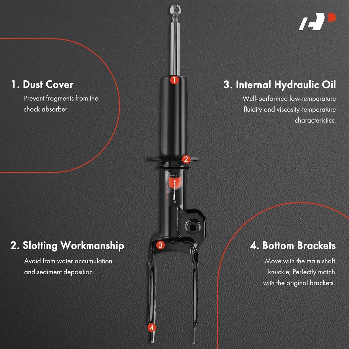 A-Premium Front Pair (2) Strut Shock Absorber Compatible with Porsche Cayenne 2006-2010 & Audi Q7 2007-2015, Driver and Passenger Side
