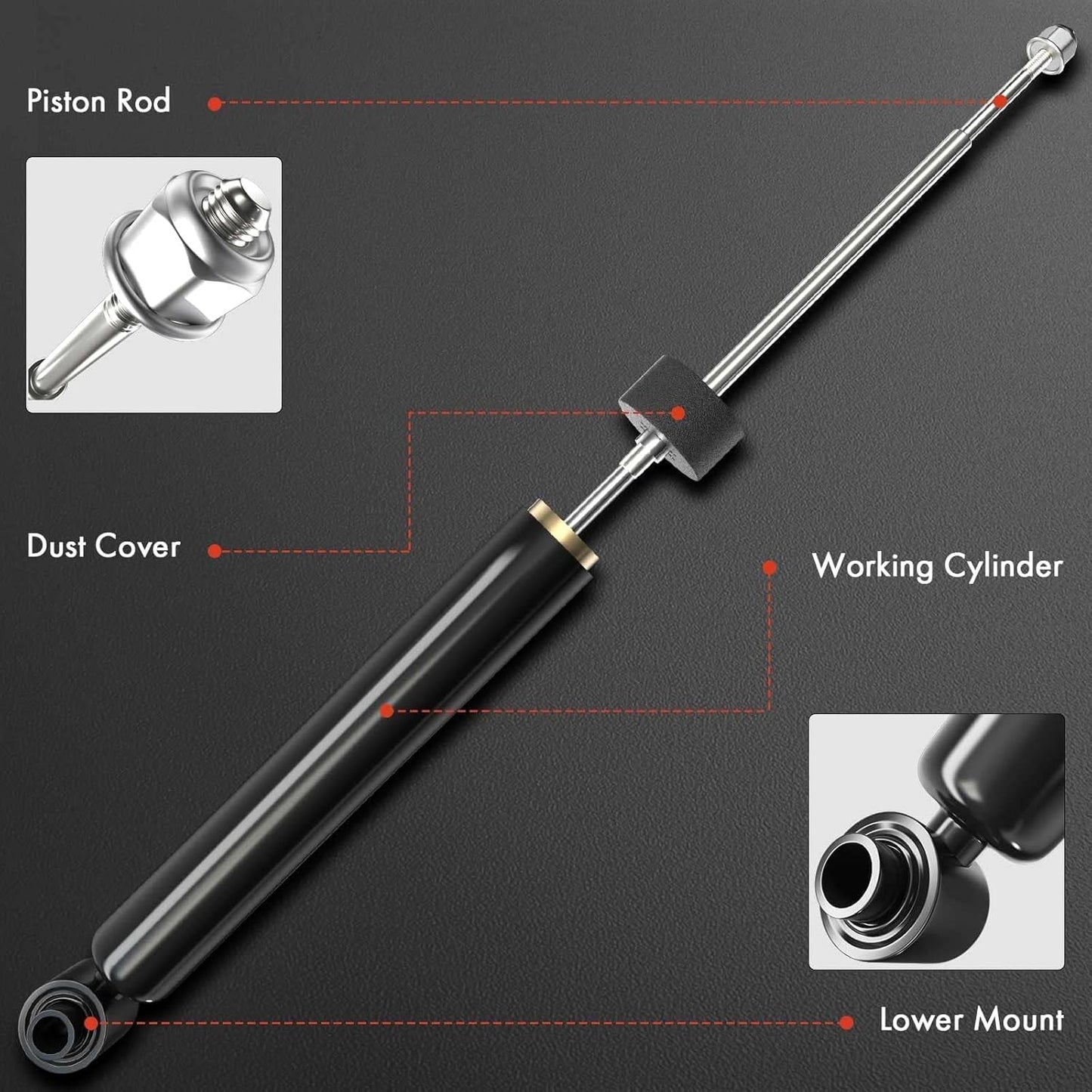 A-Premium Rear Pair (2) Shock Absorber Strut Assembly Compatible with Dodge Dart 2013 2014 2015 2016, Driver and Passenger Side