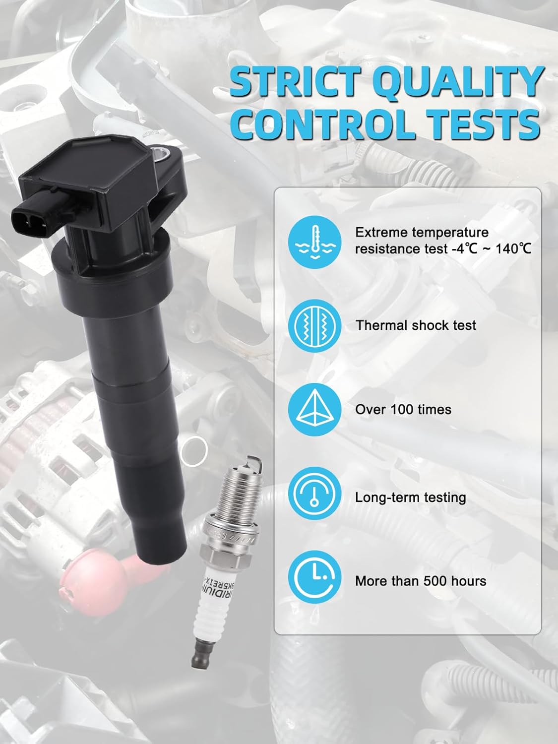 Set of 6 UF546 Ignition Coil Pack & Iridium Spark Plugs (3.3L 3.5L 3.8L) For Hyundai Azera Santa Fe Genesis, For Kia Sedona Sorento Cadenza K900 Replaces# 5C1587 7090 27301-3C000