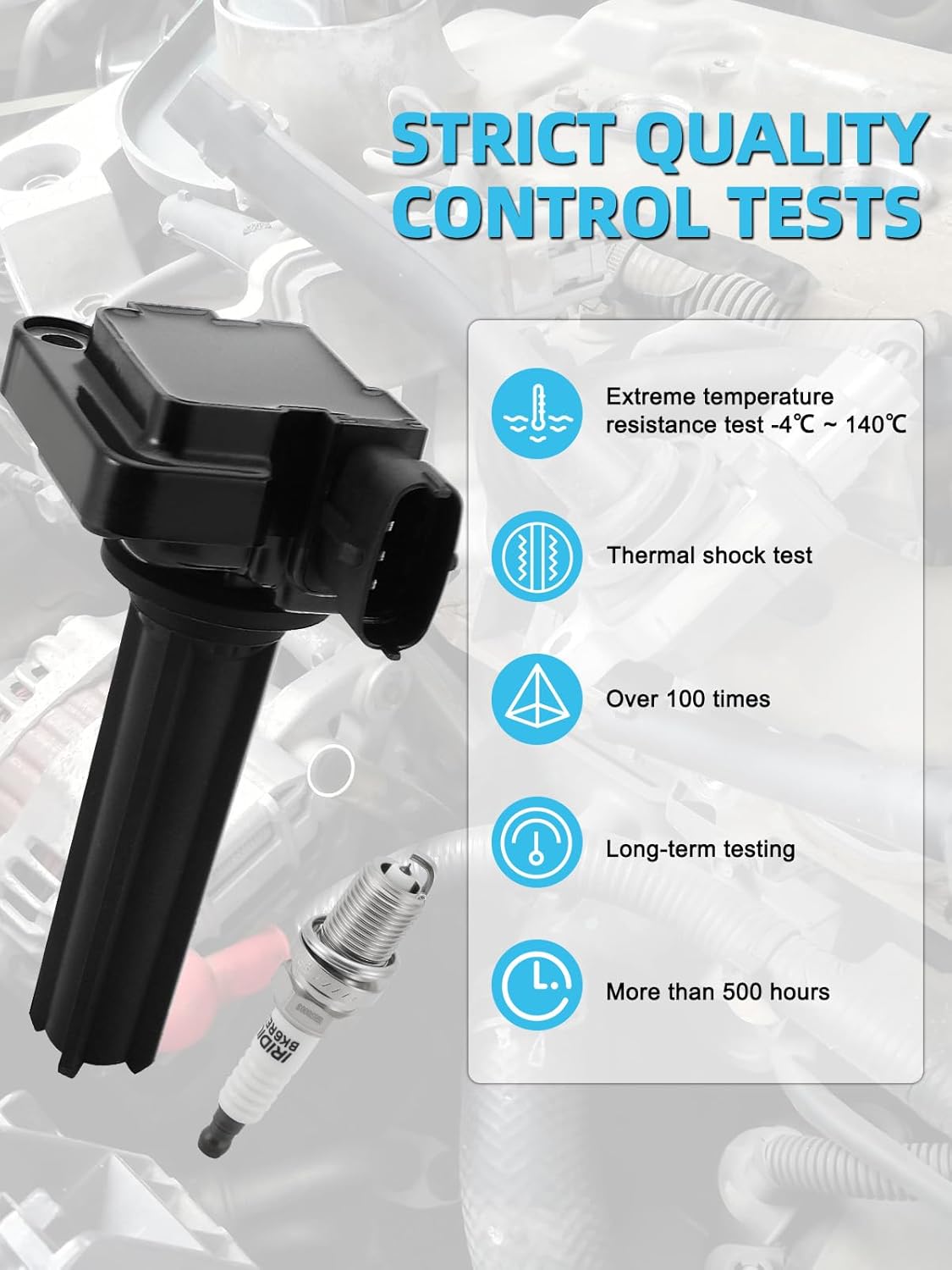 Set of 4 UF526 Ignition Coil Pack & Iridium Spark Plugs (2.0L Only) For Saab 9-3 2004-2011, 9-3X 2010-2011,Replace # 12787707 178-8440 H6T60271