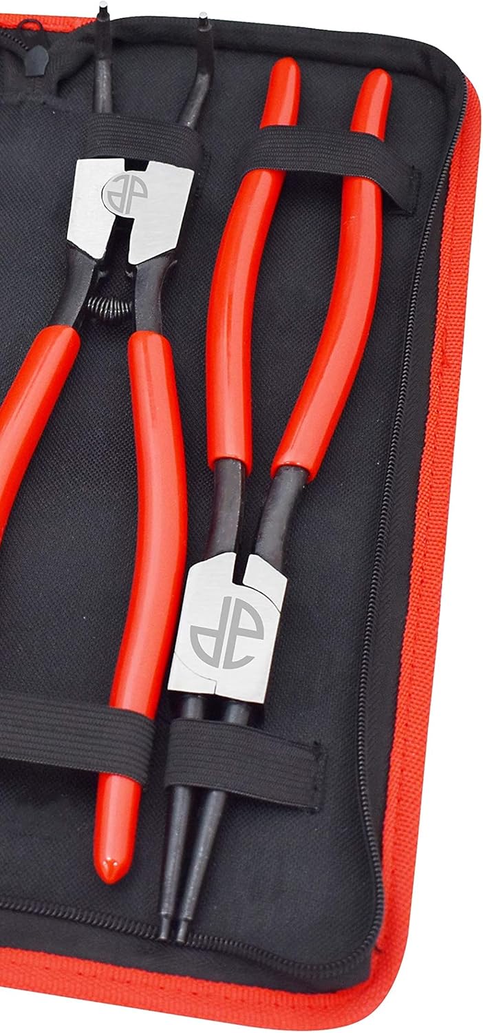 Astro Pneumatic Tool 94222 13" 4pc Large Internal/External Snap Ring Pliers , Black