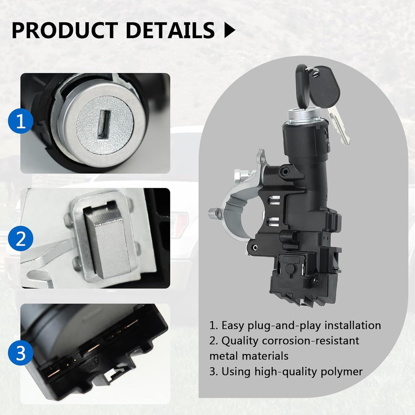 989-019 Compatible with 2008-2012 Ford Escape,2009-2011 Ford Focus,2008-2011 Mazda Tribute,2008-2010 Mercury Mariner Ignition Switch Lock Cylinder Assembly/2 Chip Keys with Shear Bolt 9L8Z-3511-A