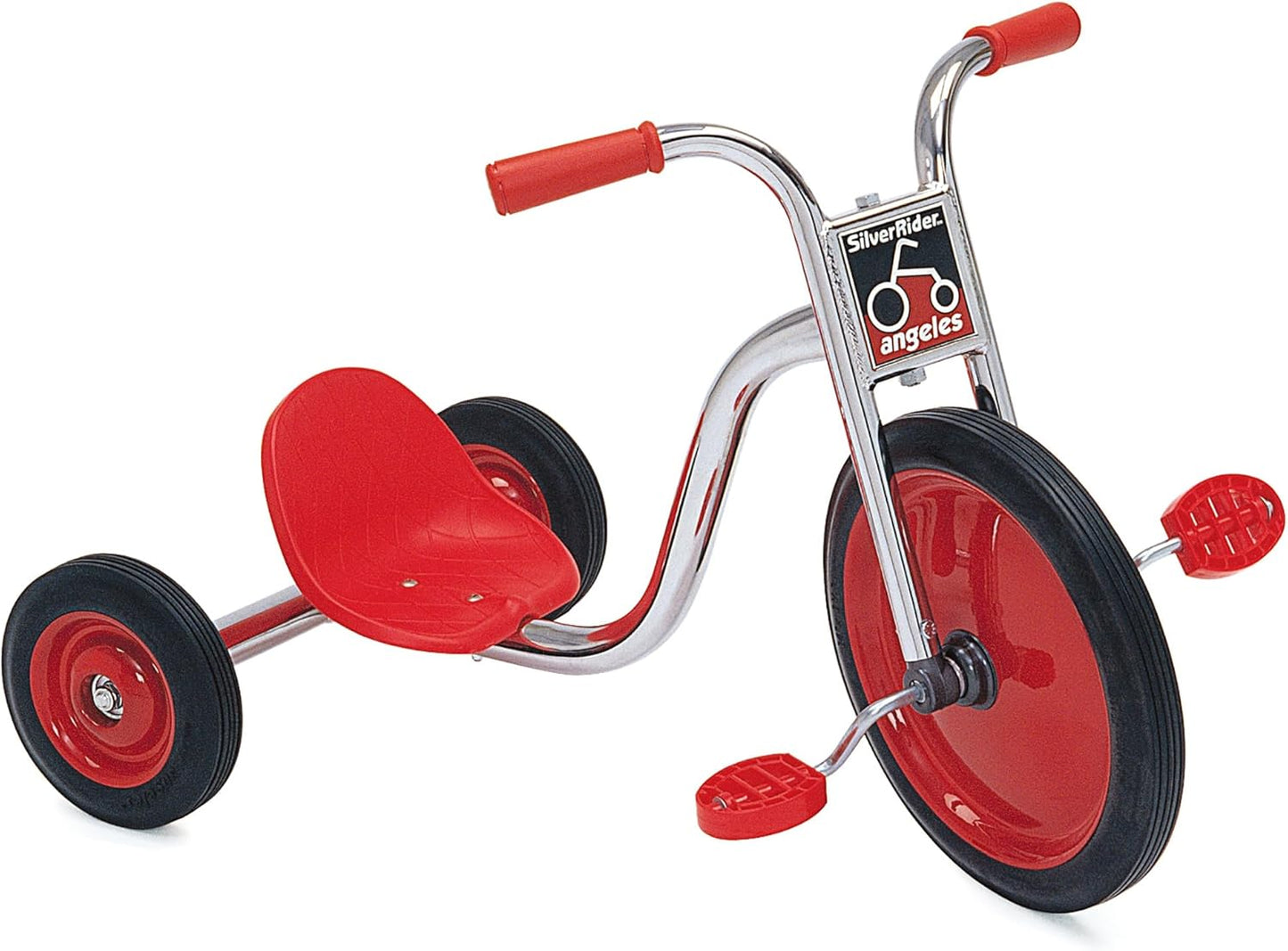SILVERRIDER Toddler Trike, Kids Tricycle for Preschool, Daycare, Playground Kids Tricycles, Rubber Tires, Silver/Black, 12" Trike