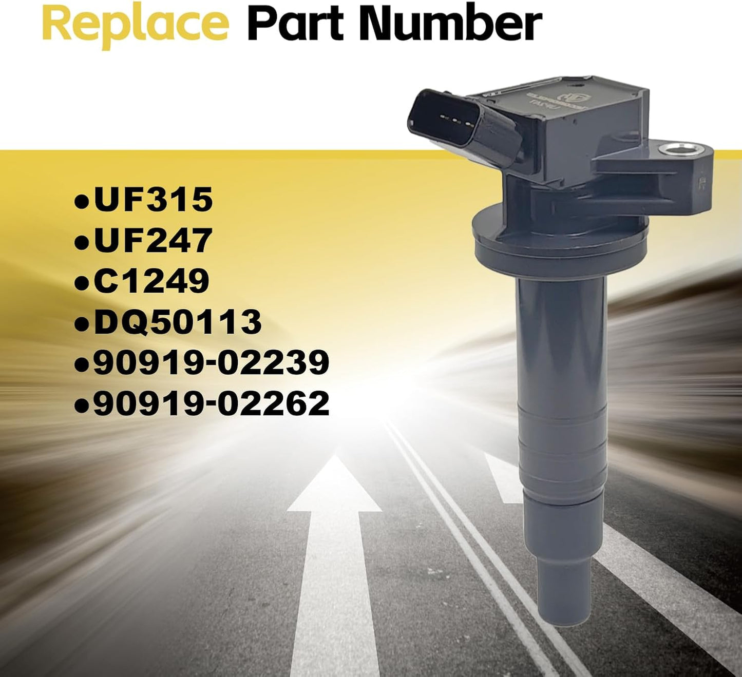 4 PCS Ignition Coil Pack (1.8L L4 Only) For Toyota Celica 2000-2005,Corolla 1999-2008,Matrix 2003-2008,MR2 Spyder 2000-2005,Chevy Prizm 1999-2002,Pontiac Vibe 2003-2008 UF315 UF247 C1249