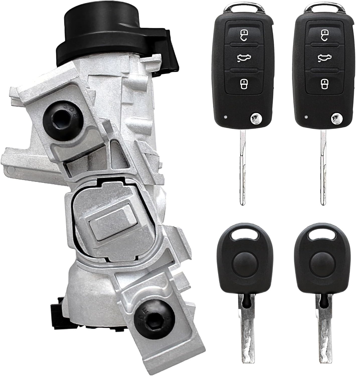 1K0905851B Ignition Switch Lock Cylinder with Intelligent Key Fit for 2006-2018 VW Jetta,for 2004-2011 Golf,for 2007-2011 Eos,for 2006-2009 Rabbit Replace 1K0905841 1K0905865 Ignition Starter Switch