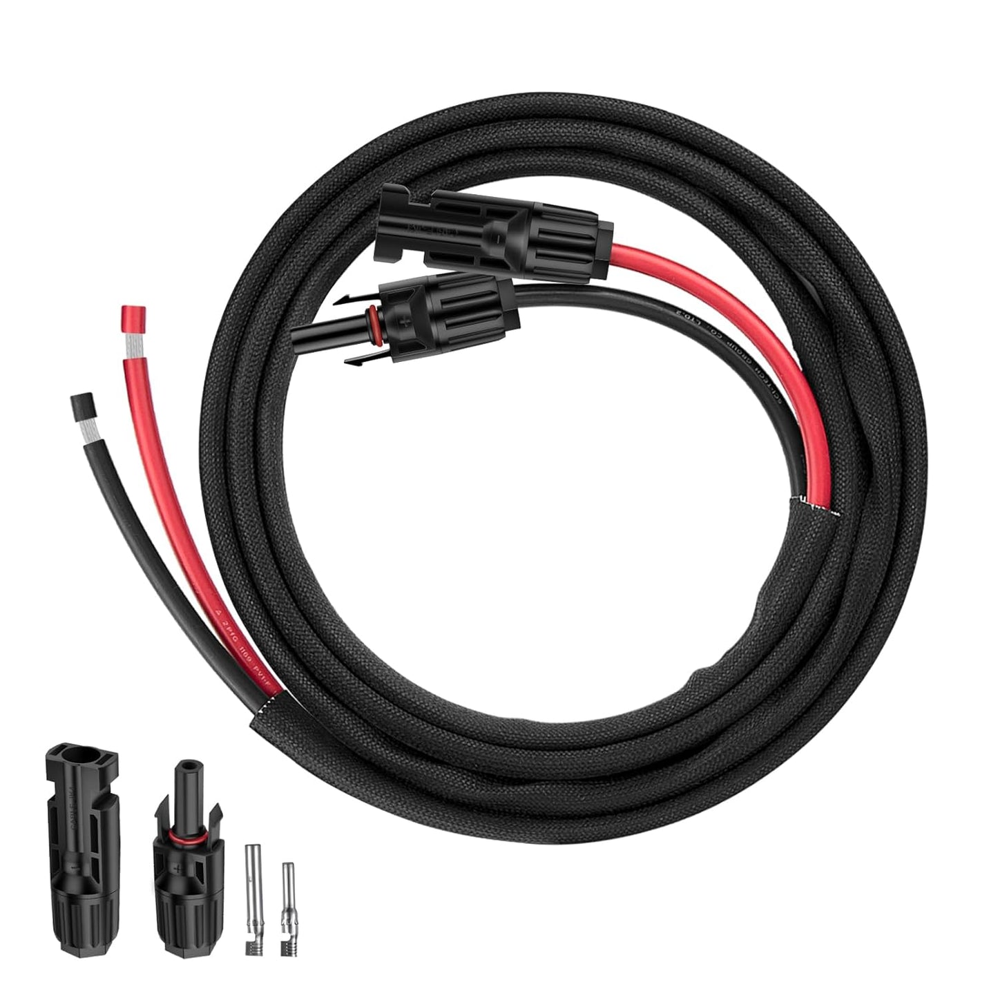 50FT 10AWG Solar Panel Extension Cable with Female and Male Connectors, Solar Cable for Solar Panels, Charge Controllers and Solar Generator (10AWG, 50FT)