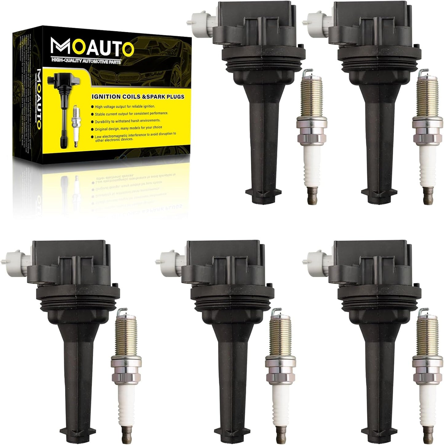 Set of 6 Ignition Coils Pack UF750 12138643360 & 6 PCS Iridium Spark Plugs Compatible with BMW 340i GT 540i X3 740i 640i xDrive M240i X4 Mini Cooper Clubman - 1.5L 3.0L L3 L6