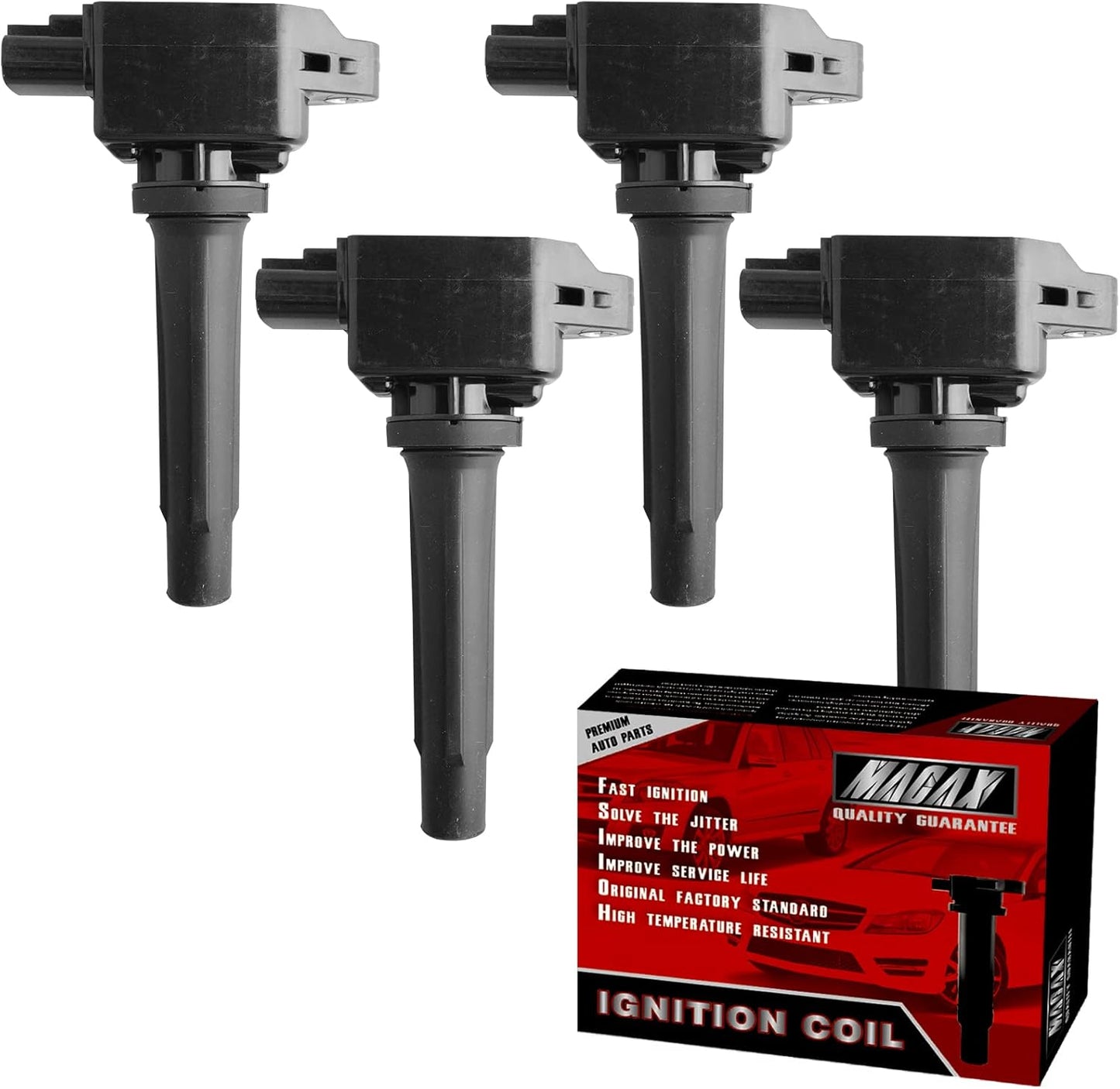 Set of 4 Ignition Coils UF652 C1803 Compatible with Hyundai Kia Dodge Accent Veloster Rio Soul Attitude - L4 1.6L