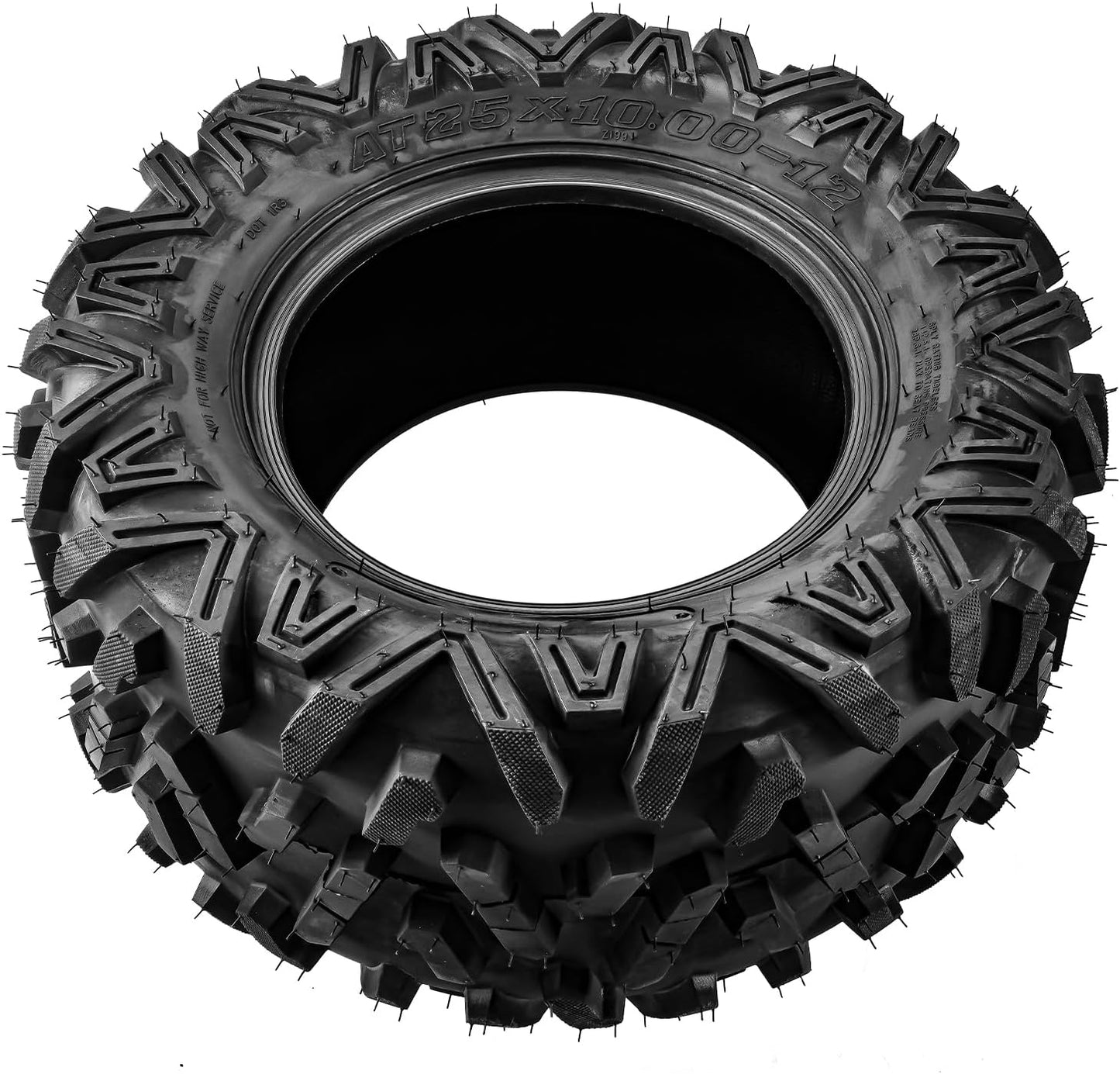 25x10-12 ATV UTV all-terrain Tires 6PR, 25x10x12 ATV Tires, for ATV, UTV, Go Kart, Mud, Sand, Golf Cart or Lawn Mower, 2 Pack Z-199-1