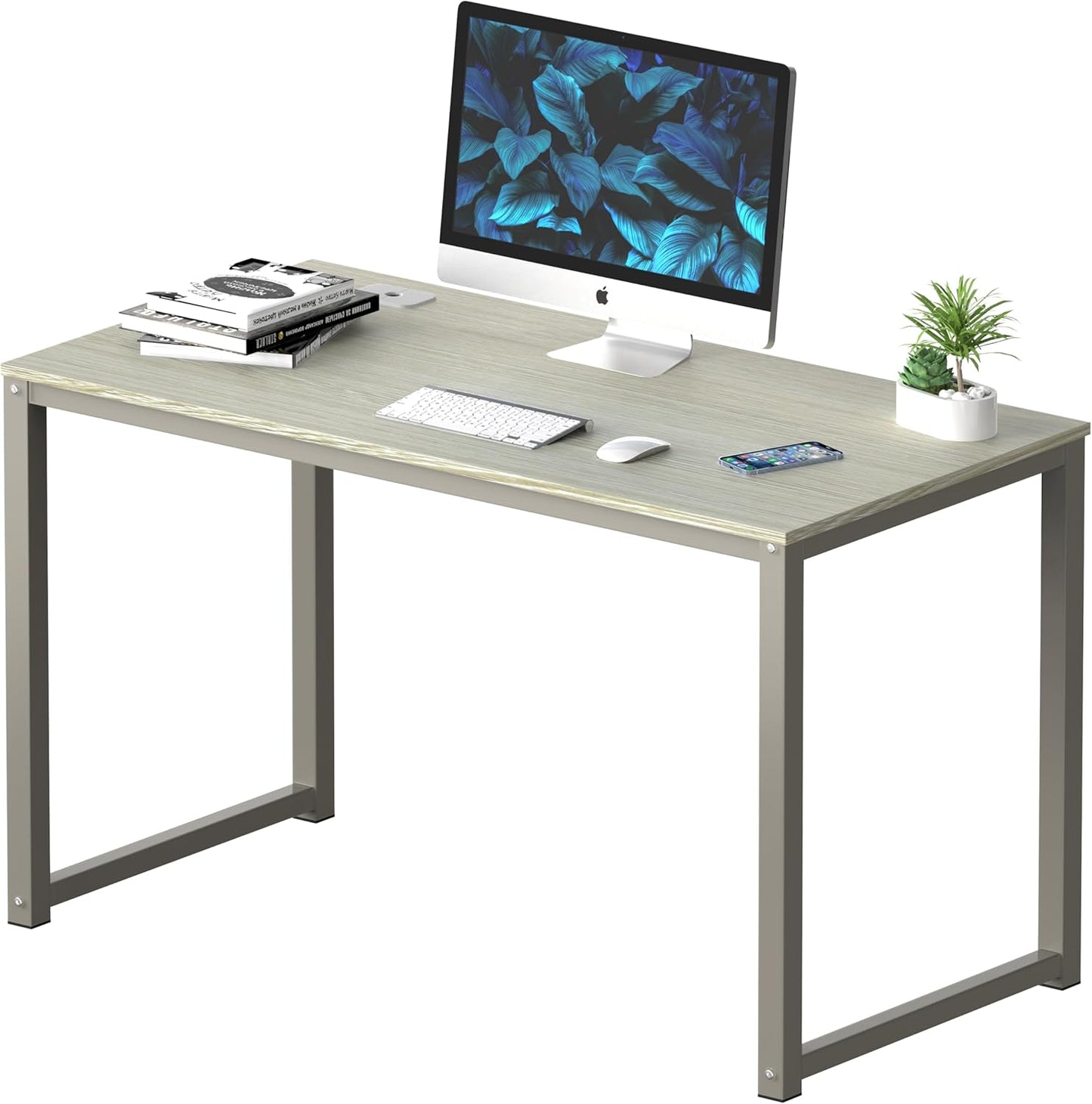 SHW 55-Inch Commercial-Grade Office Computer Desk, White