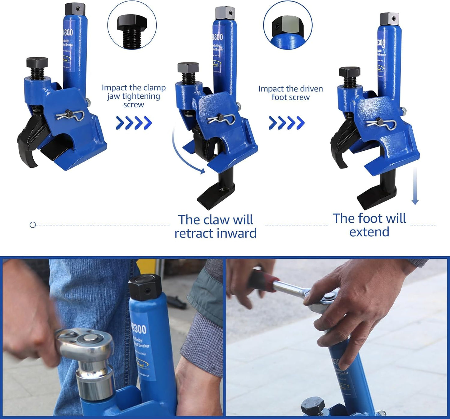 BESTOOL Manual Tire Bead Breaker Tool Adjustable Hammer Tires Changer for ATV Tire Operation, Include Spare Front Paw