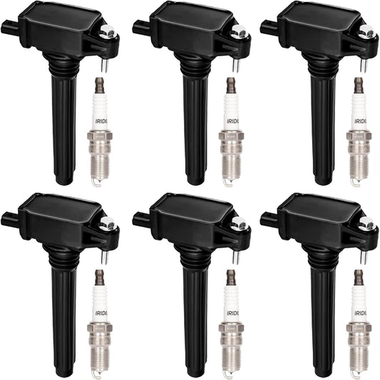 Set of 6 Ignition Coil Pack & Spark Plugs for Dodge Grand Caravan Charger Durango Journey Jeep Cherokee Wrangler JK Chrysler Town Country 300 2011 2012 2013 2014 2015 2016 2017 2018 2019 3.6 V6 UF648