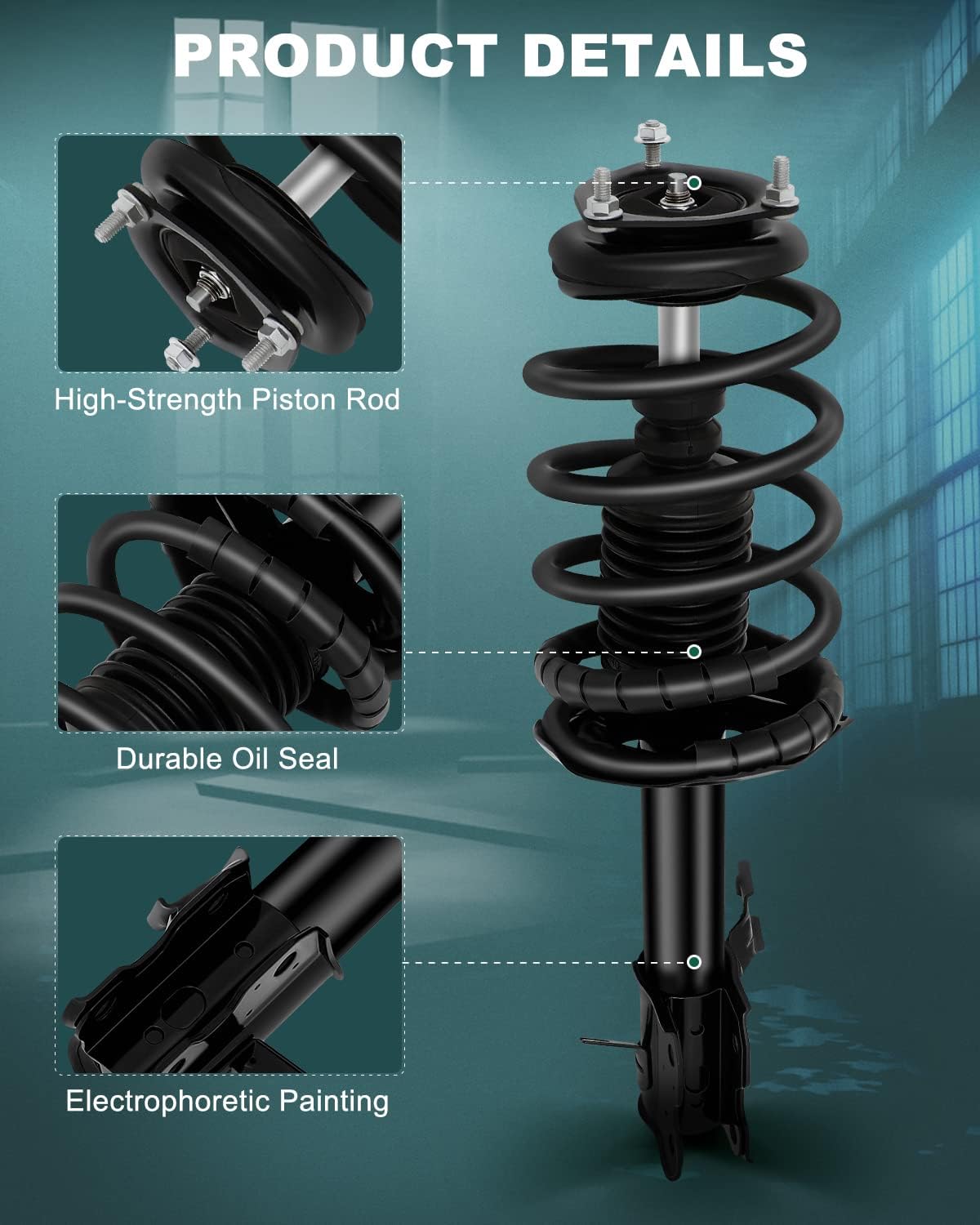 AUTOMUTO Struts Spring Assembly Front and Rear Pair Shock Absorber Fit for 2002-2006 for Nissan Sentra - 172106 172105 171312