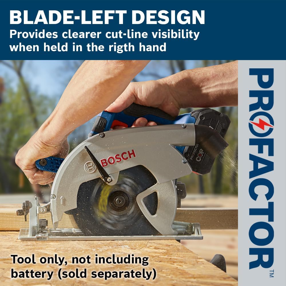 BOSCH GKS18V-26LN PROFACTOR™ 18V 7-1/4 In. Blade-Left Circular Saw (Bare Tool)