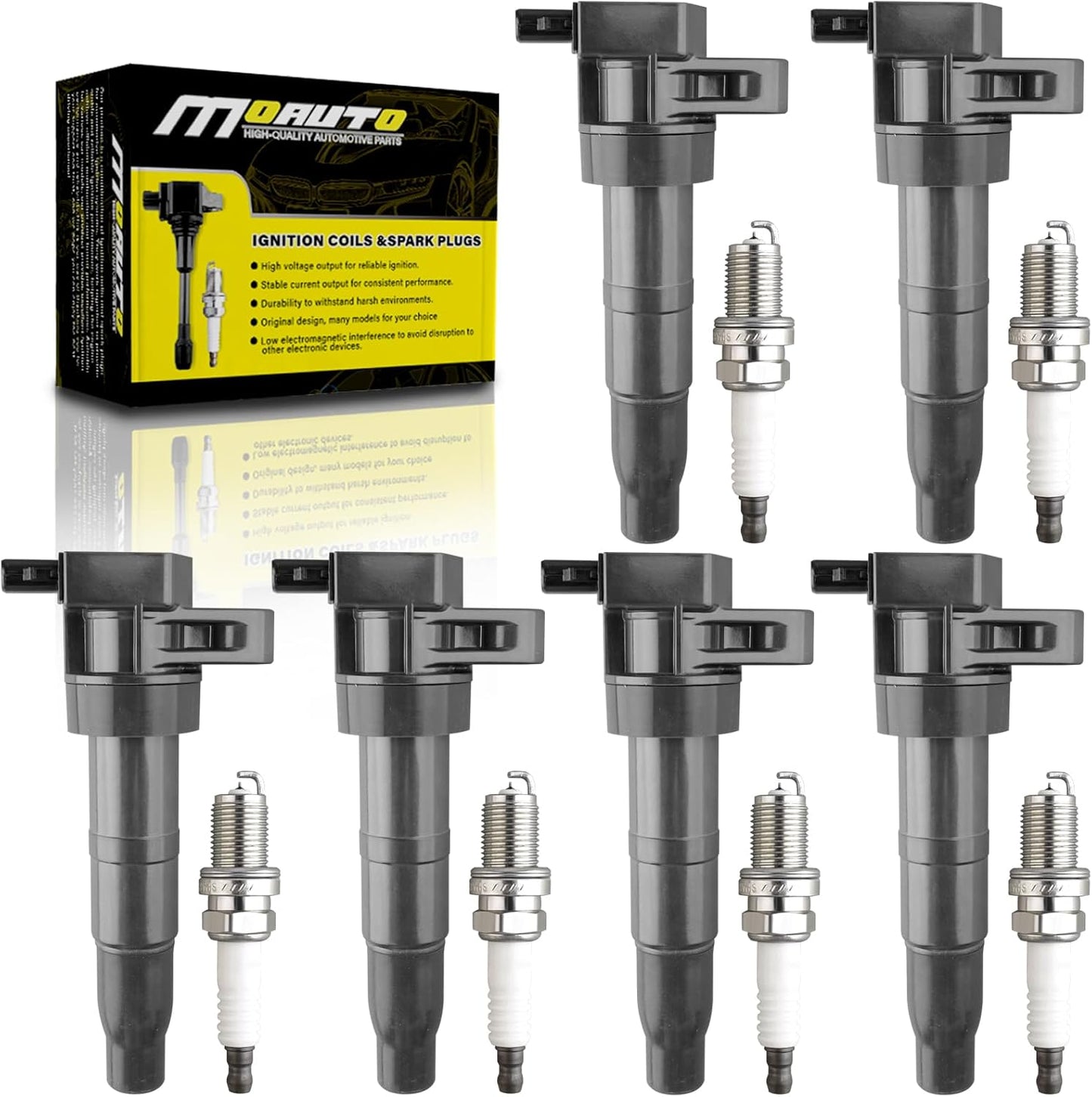 Set of 4 Ignition Coils Pack UF781 3052059B013 & 4 PCS Iridium Spark Plugs Compatible with Honda Accord CR-V Civic Insight RDX 2017-2021 1.5L 2.0L