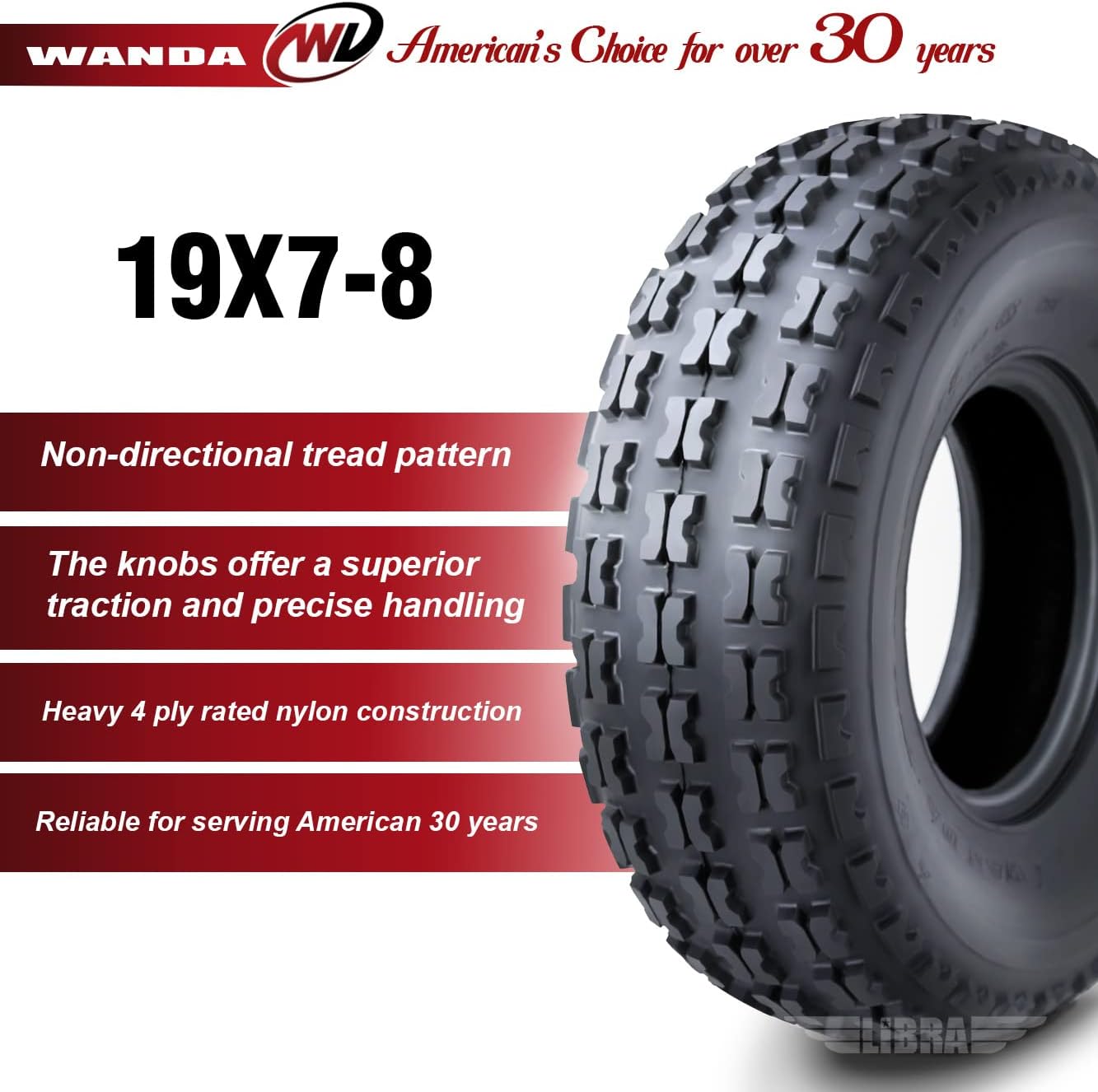 WANDA One New Sport ATV Tires 19X7-8 4PR - 10035