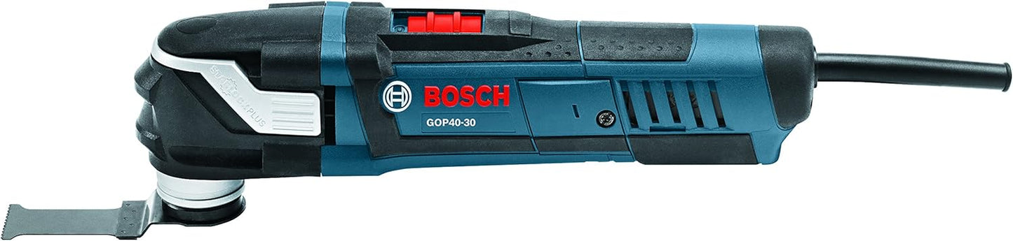 BOSCH GOP40-30C StarlockPlus Oscillating Multi-Tool Kit (32 Accessories & Case) - 4.0 Amp Motor, 20,000 Oscillations per Minute, Variable-Speed Dial - For Flush Cuts, Sanding, and Grinding