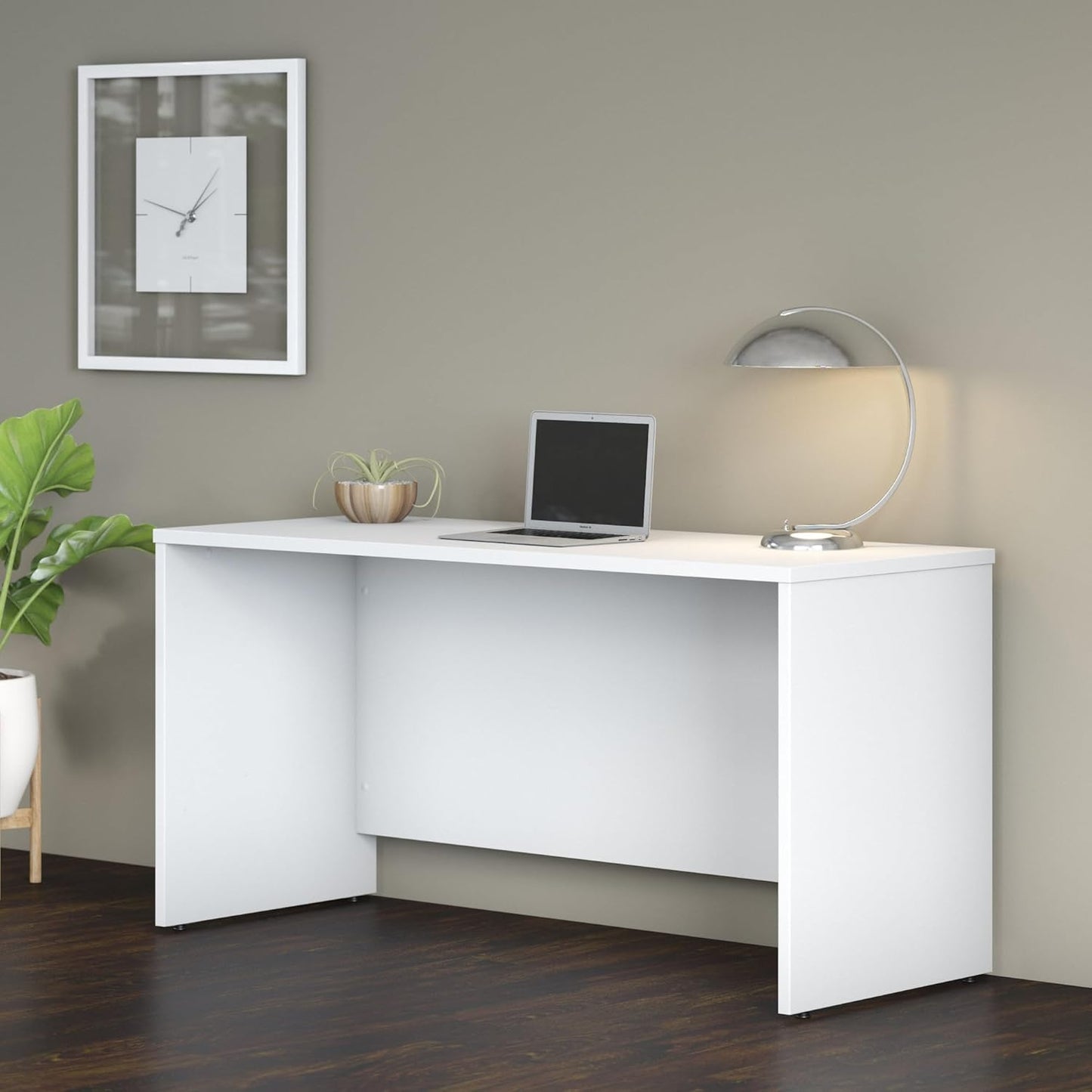 Bush Business Furniture Studio C 60W x 24D Credenza Desk in White, Computer Table for Home or Professional Office