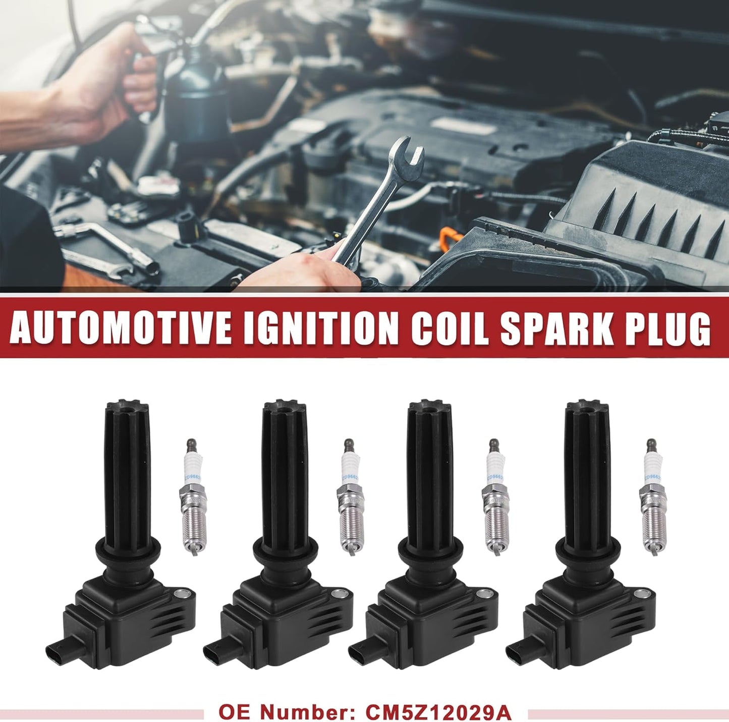 ACROPIX Automotive Ignition Coil Spark Plug Fit for Ford Edge 2012-2018 for Ford Focus 2012-2018 No.CM5Z12029A - Pack of 8