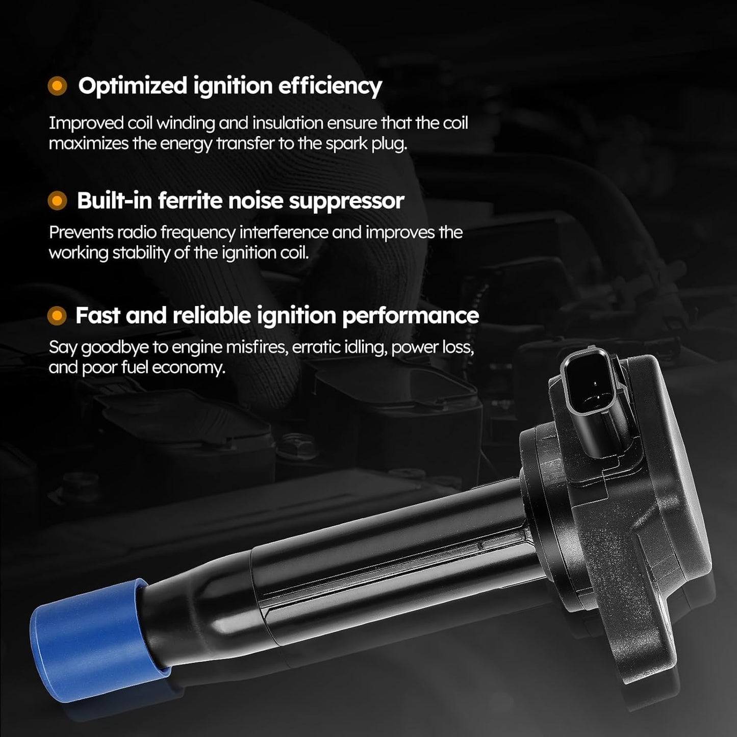 UF603 Ignition Coil Pack Compatible with 2008-2012 HONDA Accord,2008-2017 Honda Odyssey,2012 Honda Crosstour/2009-2012 Acura Rl,2009-2014 Acura Tl,2010-2014 Acura Tsx Replaces# C1624 5C1681 (set of 6)