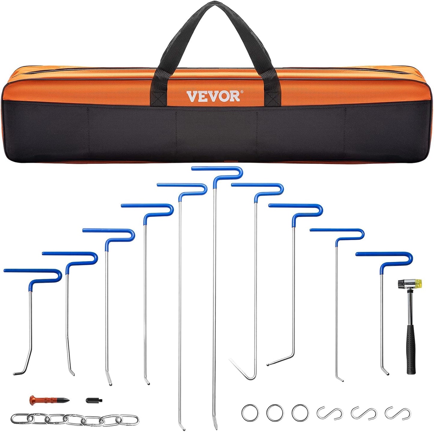 VEVOR 117 PCS Dent Removal Kit, Paintless Dent Repair Kit with Golden Lifter, Bridge Puller, Slide Hammer T-bar Dent Puller, Suction Cup Dent Puller for Auto Body Dents, Hail Damage, Door Ding
