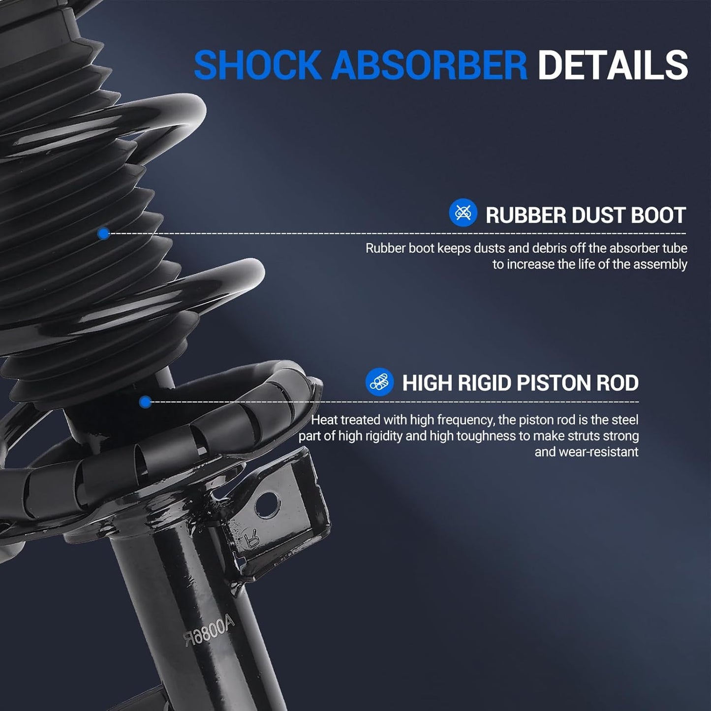 Autoround 172352 172351 Front Complete Shock Absorber Compatible with Nissan Versa 2007 2008 2009 2010 2011 2012, Left & Right Struts with Coil Spring Assembly