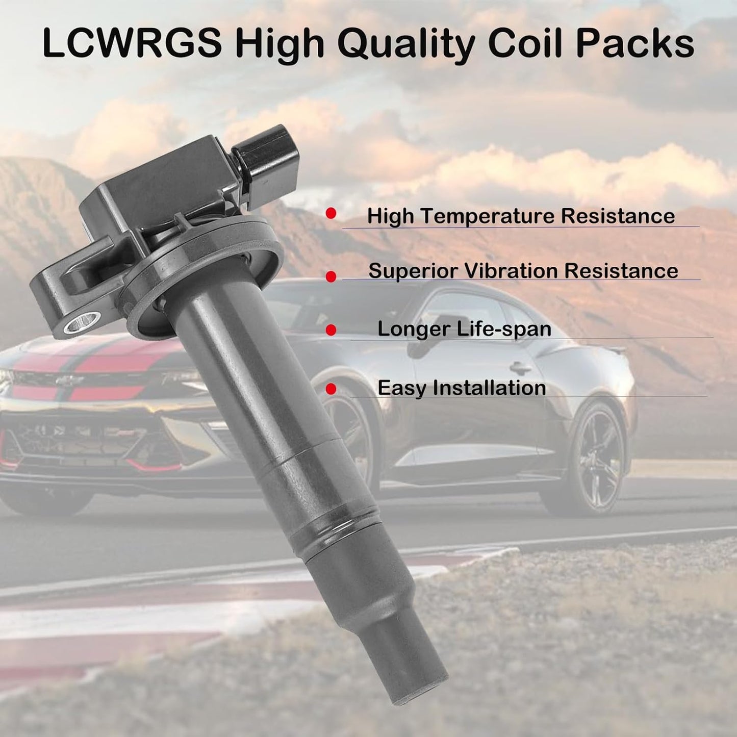 Set of 4 Ignition Coil Pack For 1.5 2000 2001 2002 2003 2004 2005 2006 2007 2008 2009 2010 Scion XA XB Toyota Prius Hybird Echo Yaris Coils Replaces# UF316 9091902240
