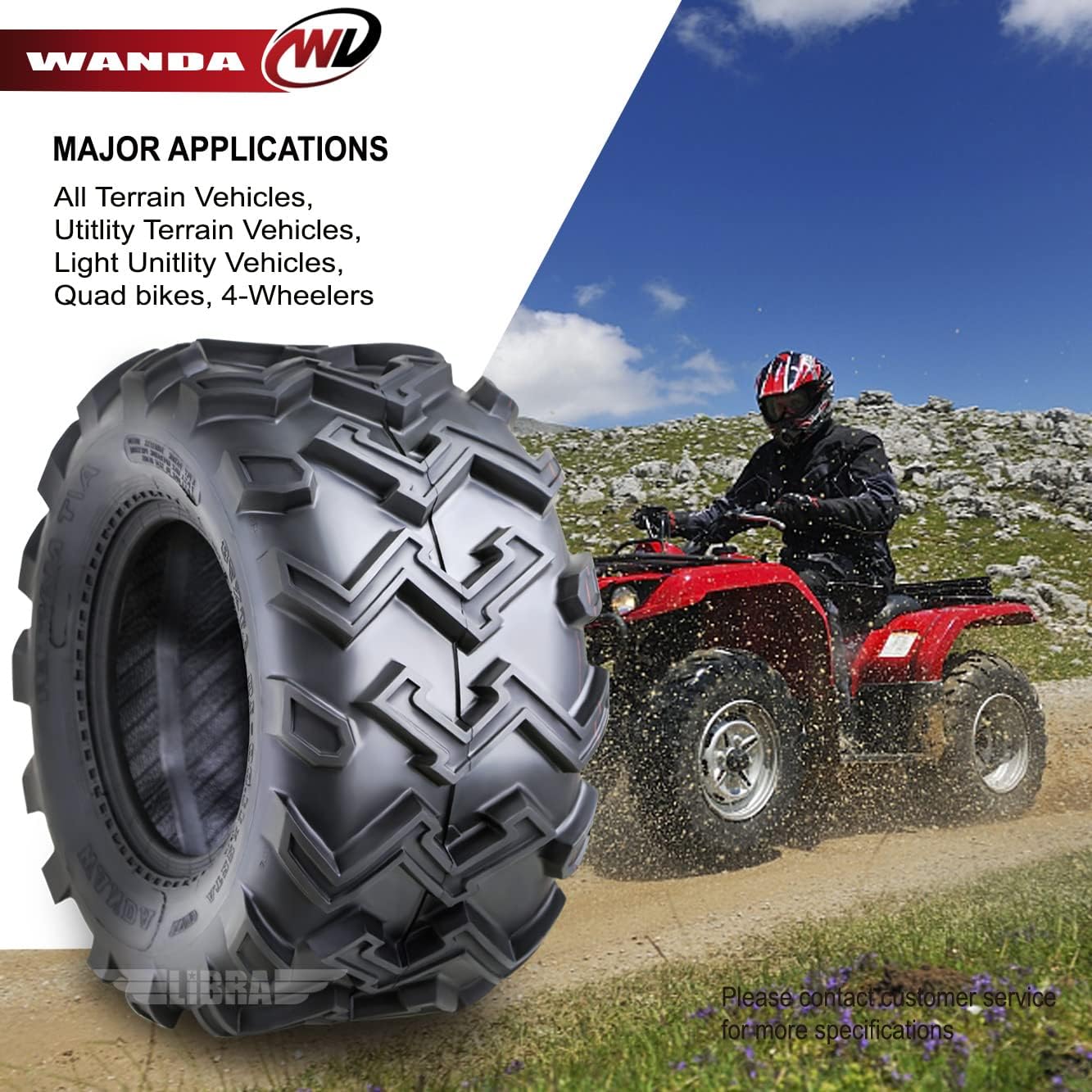 WANDA 2 New ATV UTV Tires 24X11-10 24x11x10 6PR P306-10122