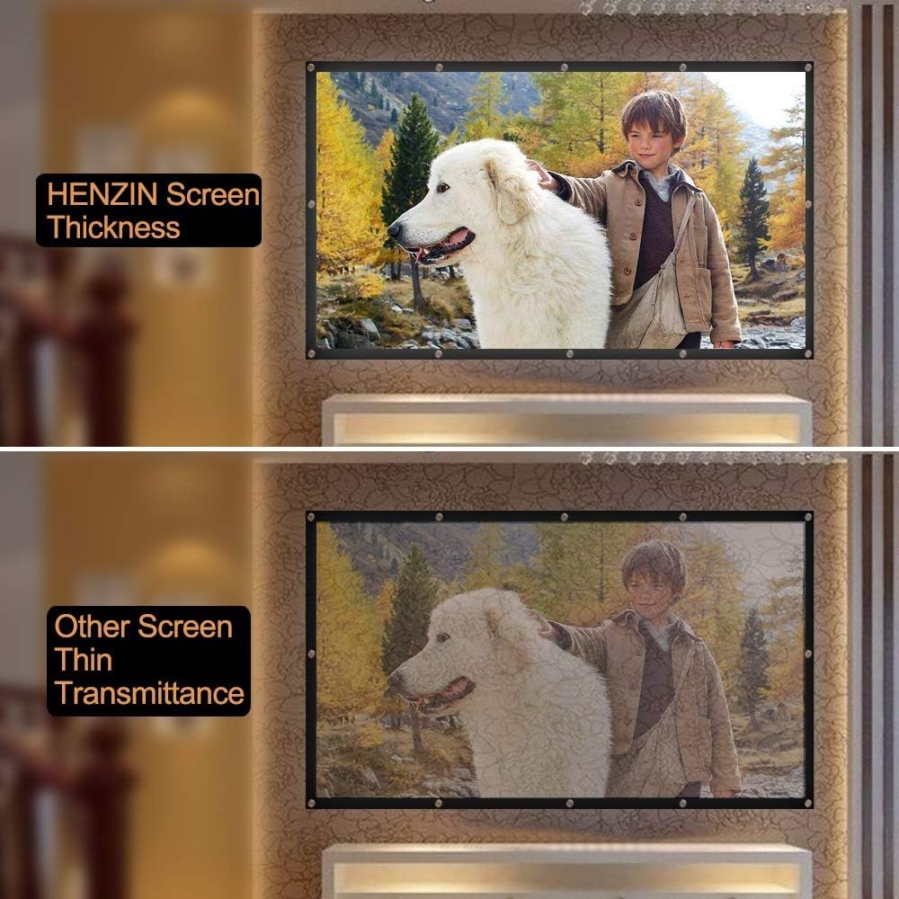 Thickened Portable 100 120 inch 16:9 Projector Screen Wall Mounted Screen for Projector Home Cinema Projection Screen (Size : 120 inch)
