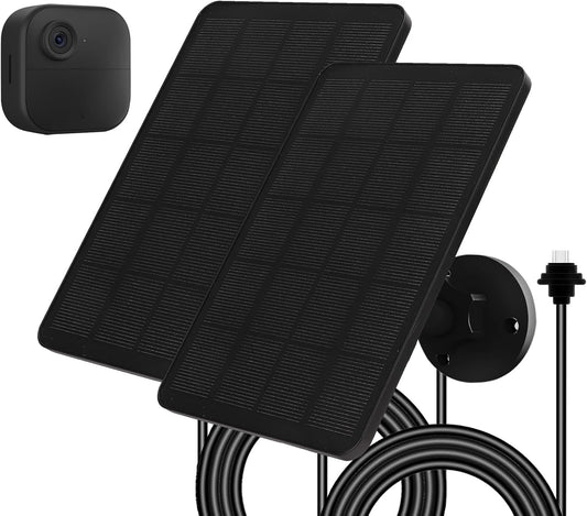 Solar Panel for Blink Camera Outdoor, Solar Panel 4W Compatible with Blink Outdoor 4 (4th Gen) Camera, Solar Charger for Camera with 13.12Ft Outdoor Power Cable, 360° Adjustable Mount, 2 Pack