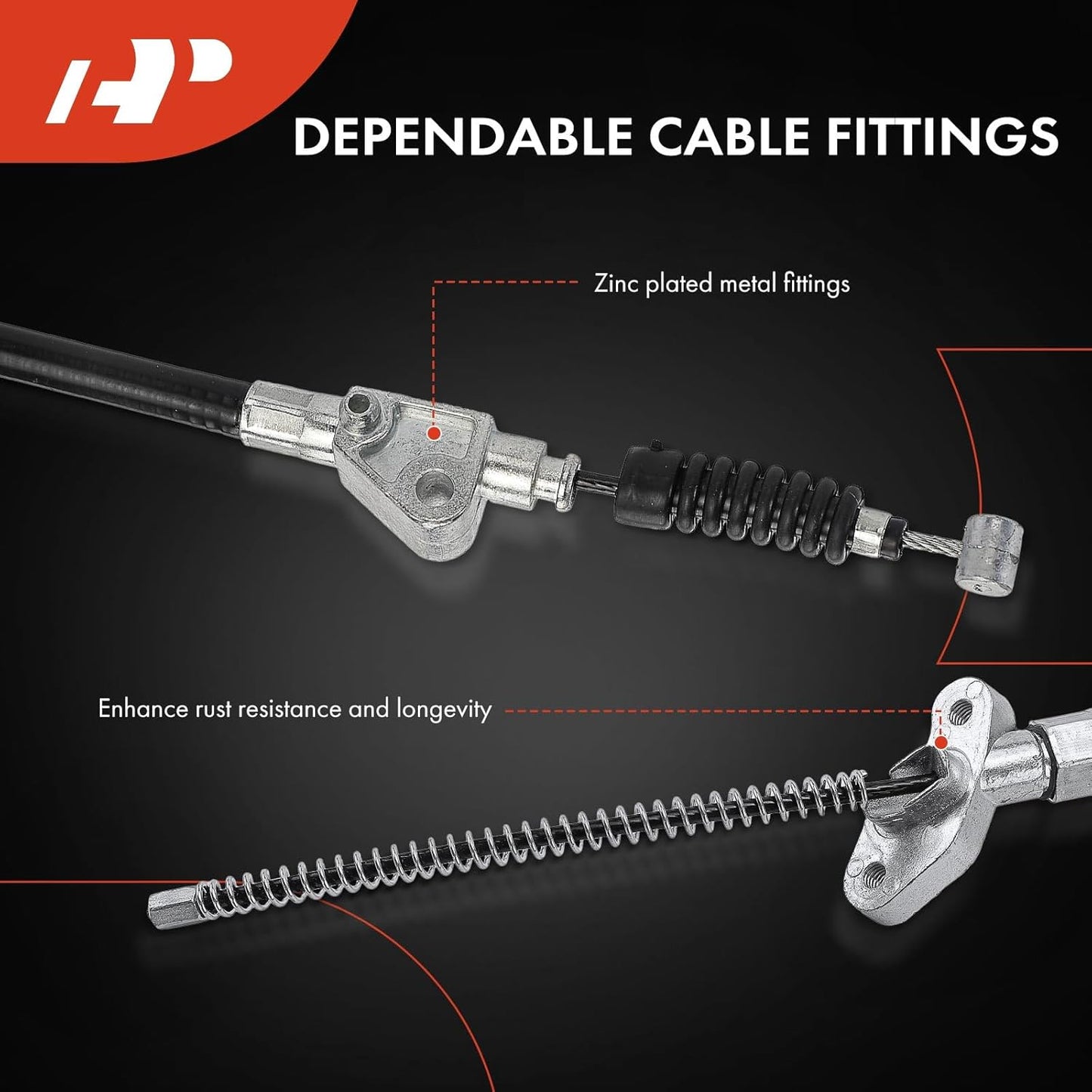 A-Premium Rear Driver and Passenger Side Parking Brake Cable Assembly Compatible with Toyota and Lexus Models: Highlander 2006-2007, RX400h 2006-2008, 2-PC Set - Replace # 4643048180, 4643048181