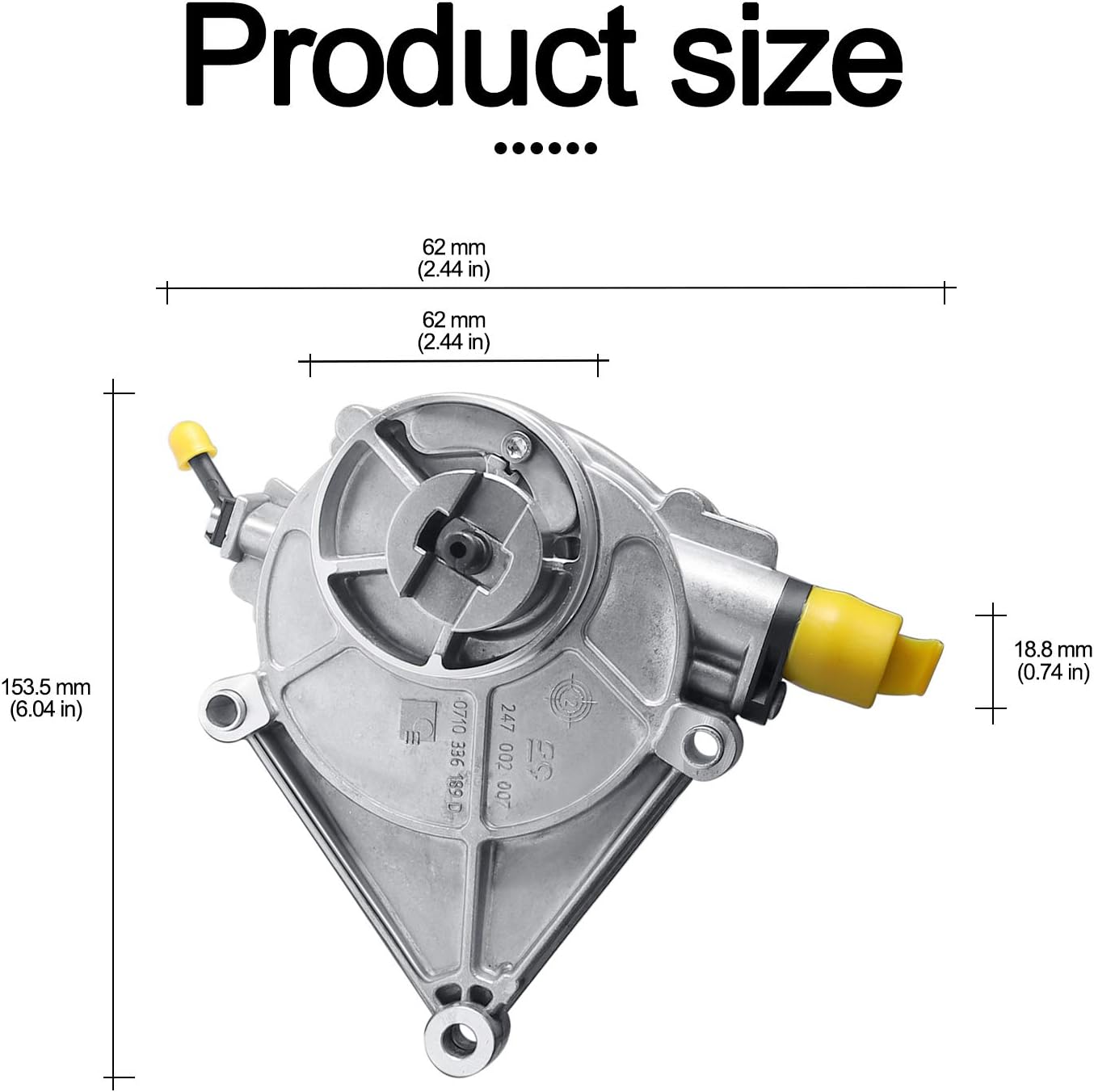 11667640279 Brake Booster Vacuum Pump OE Replacement for 2011-2017 BMW 125i 320i 328i 528i xDrive X1 X3 Z4 N20 L4 2.0L F10 F20 F21 F25 F30 E84 E89