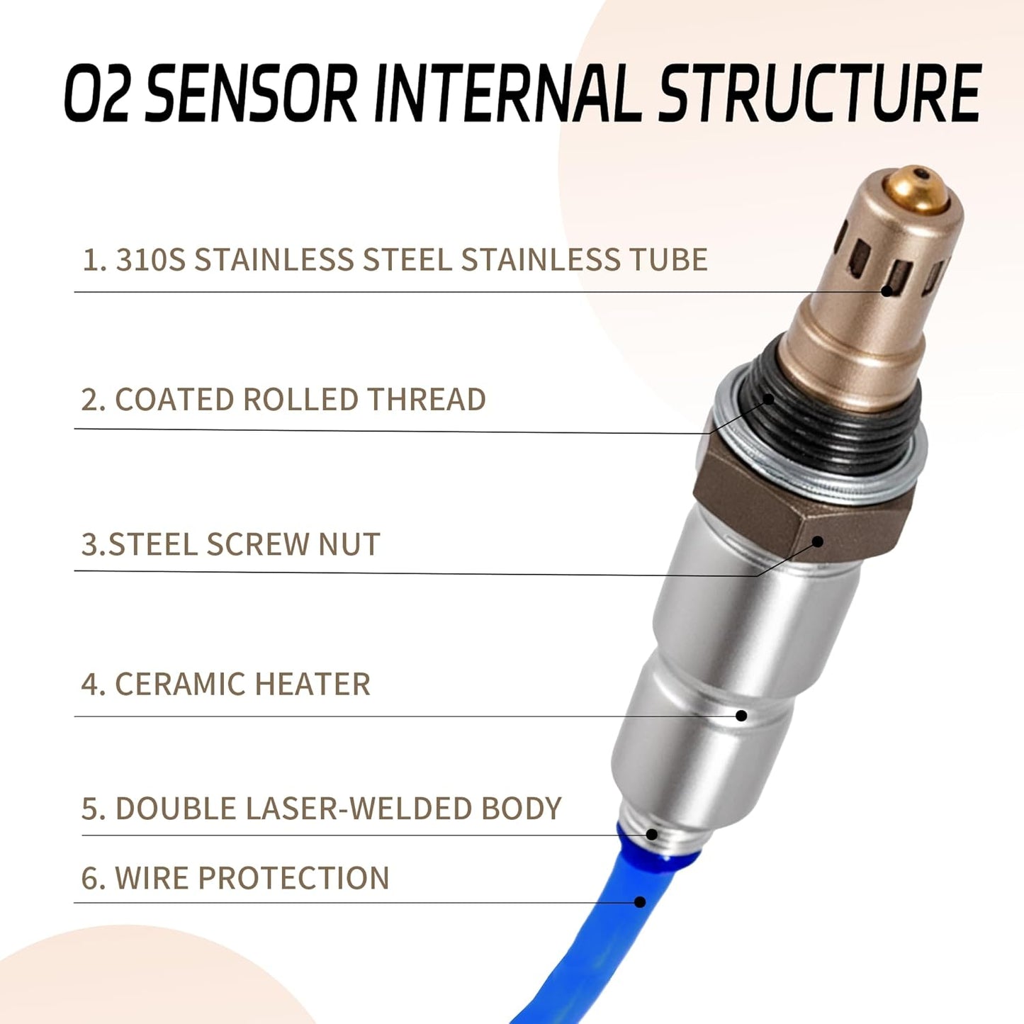 4PCS O2 Sensor - Compatible with 2011-2014 Ford F150 3.7L,Explorer,Mustang,Escape,3.0L for Lincoln MKZ,MKS,MKT,3.7L,for Mercury Milan,Mariner Upstream & Downstream Replace#234-5038,234-4490
