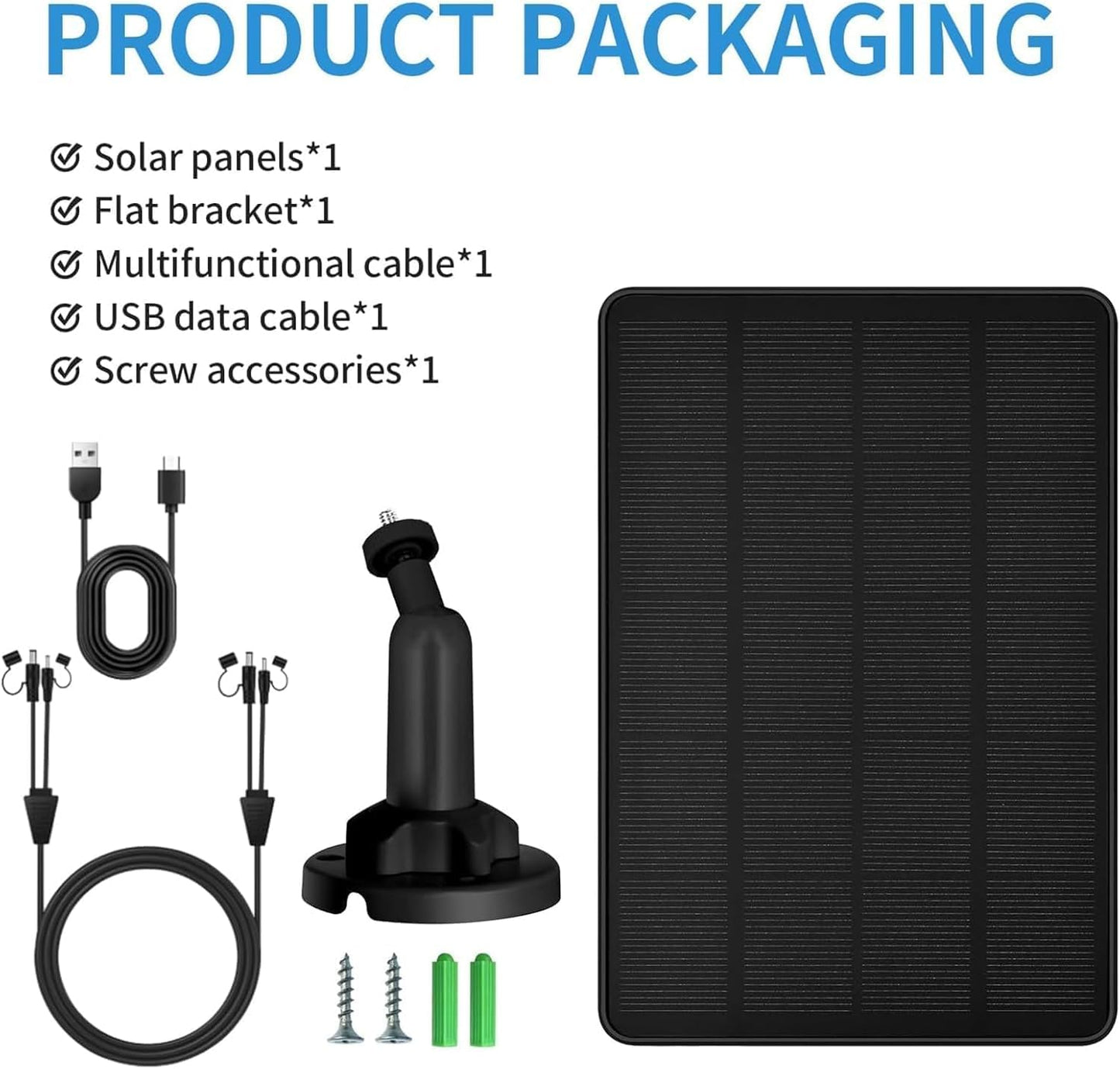 5W Trail Camera Solar Panel 12V/1A 6V/1.5A Solar Battery Charger Kit Built-in 5200mAH Rechargeable Lithium Battery Compatible with Hunting Game Camera(2 Pack)