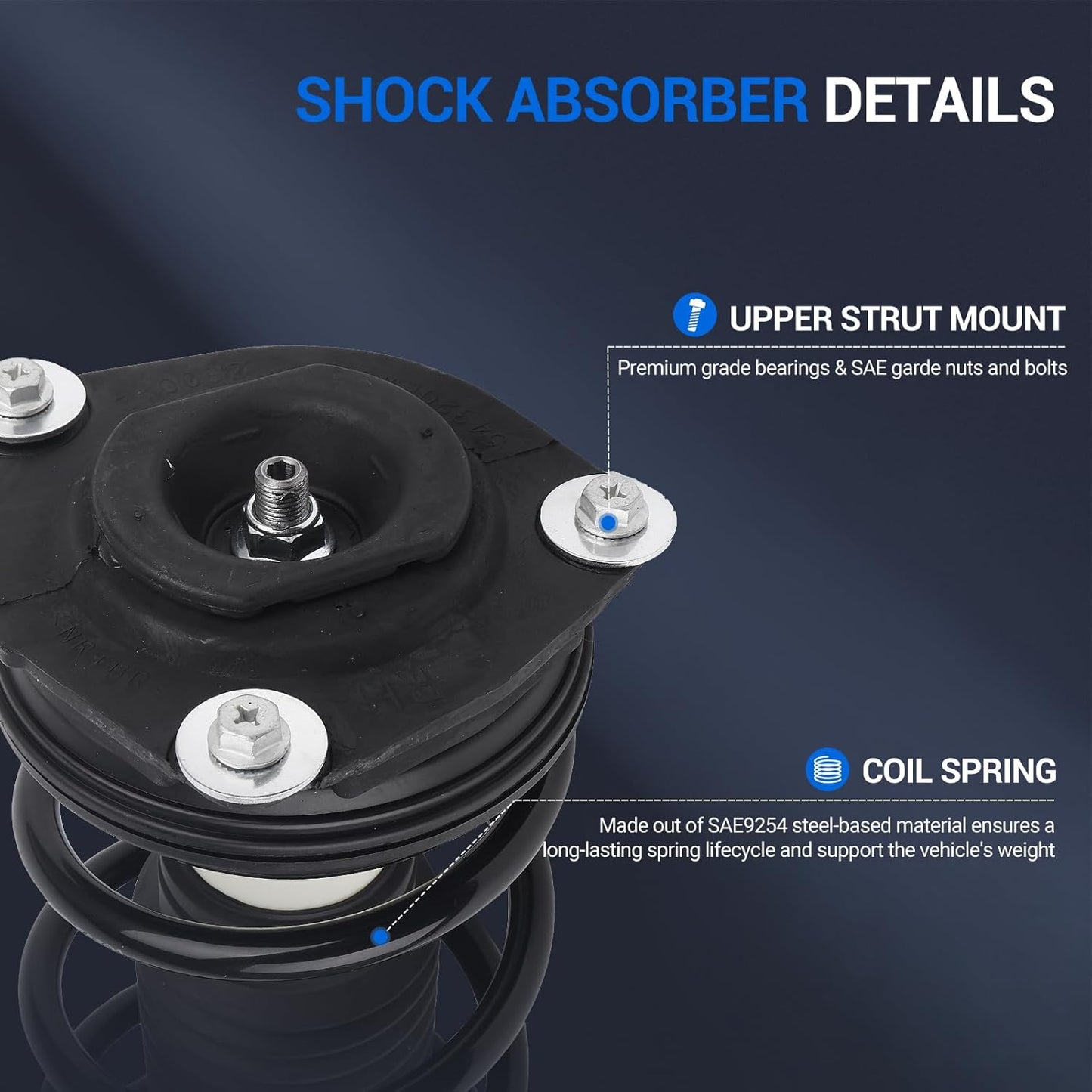 Autoround 172352 172351 Front Complete Shock Absorber Compatible with Nissan Versa 2007 2008 2009 2010 2011 2012, Left & Right Struts with Coil Spring Assembly
