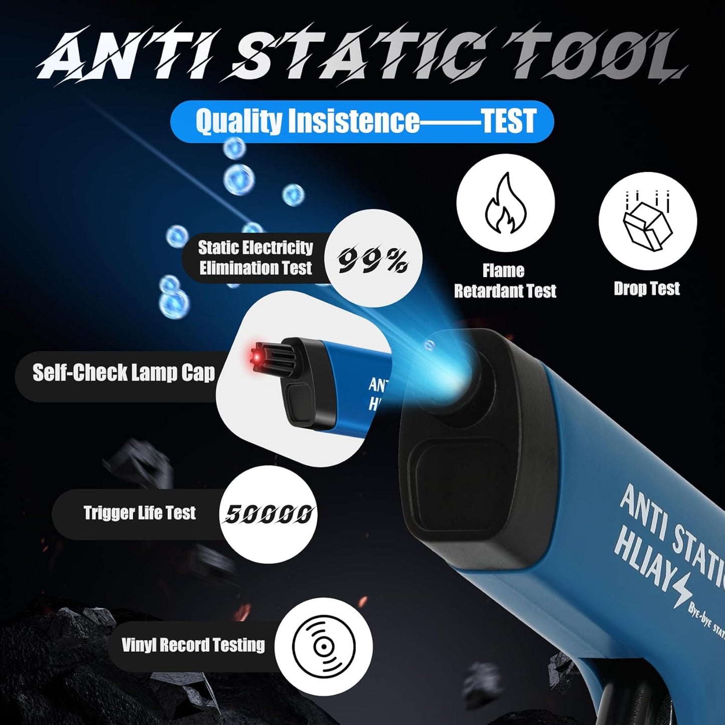Anti Static Gun, Static Neutralizer Gun for Vinyl Records Camera Lens & Electronics, Instant Static Electricity Remover Tool for Dust-Free Playback, Antistatic gun, Film Cleaning 5 Year Warranty
