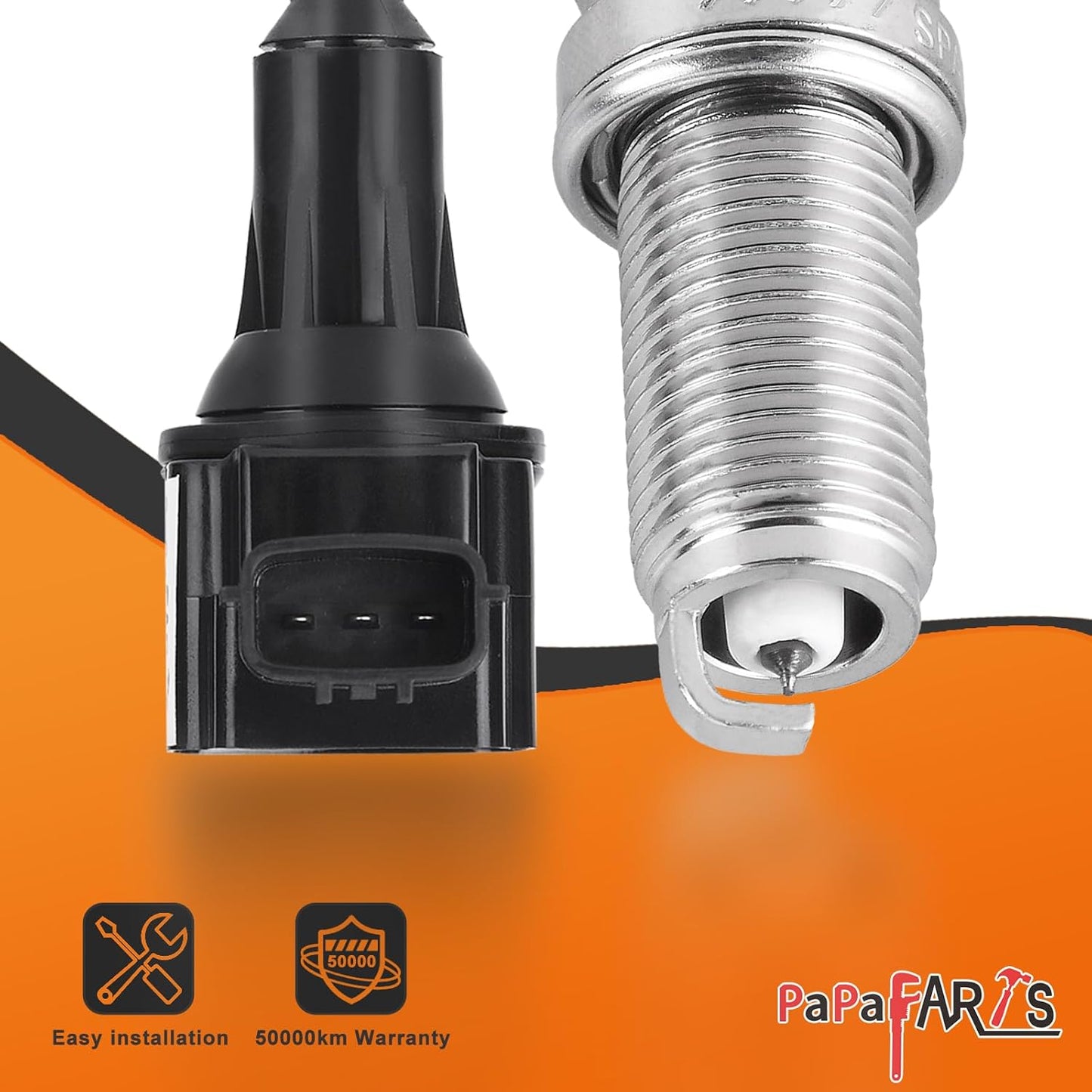 Set of 4 Ignition Coil Pack UF350 and Spark Plugs Compatible with Nissan Altima Sentra 2002 2003 2004 2005 2006 L4 2.5L