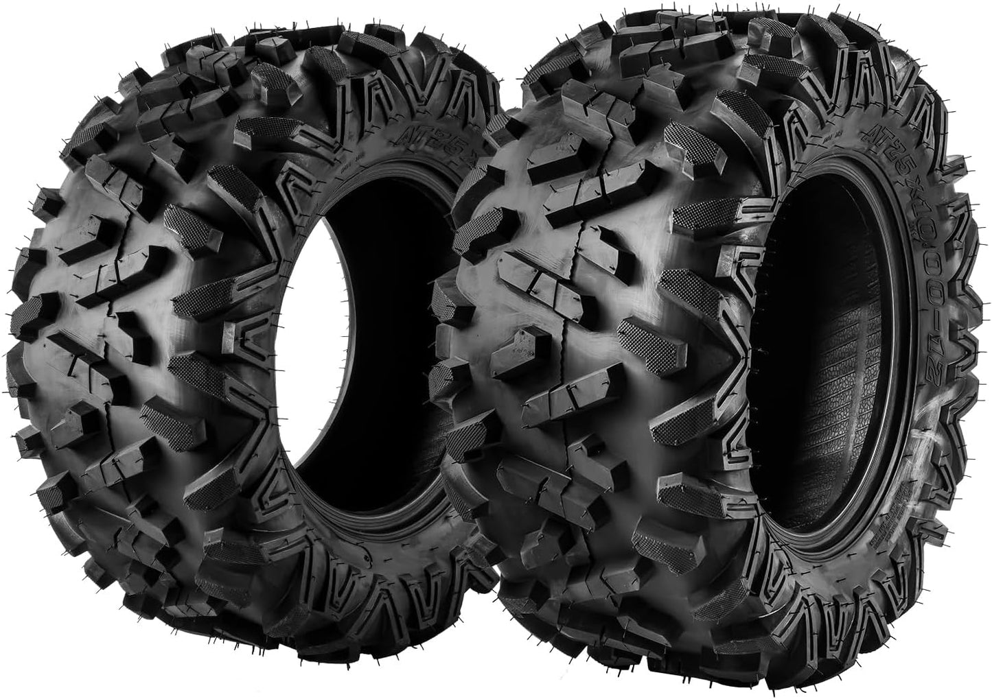 25x10-12 ATV UTV all-terrain Tires 6PR, 25x10x12 ATV Tires, for ATV, UTV, Go Kart, Mud, Sand, Golf Cart or Lawn Mower, 2 Pack Z-199-1