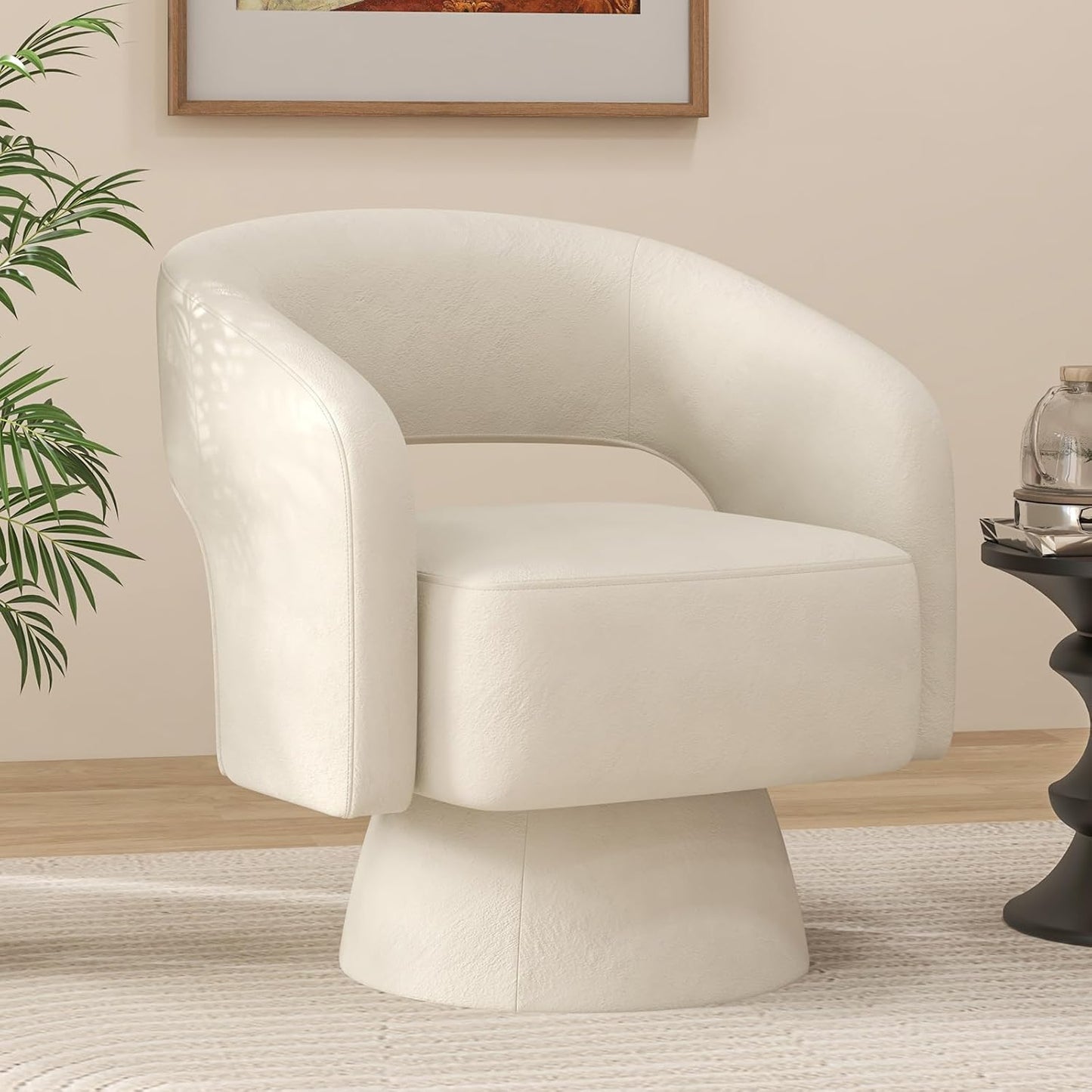 ANJ Swivel Accent Chair Set of 2, Modern Luxury Velvet Accent Chair, Comfy Round Armchiars, 360 Degree Swivel Barrel Chairs for Living Room, Bedroom Office, Grey