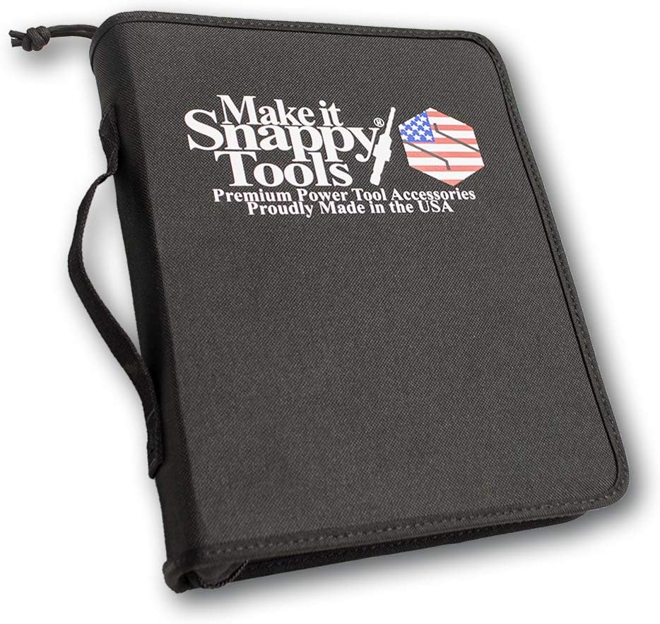 Snappy Tools Deluxe Tool Book, Maker's Edition, 5-Pc. Countersinks, 5-Pc. Drill Adapters, 5-Pc. Hinge Bits, 5-Pc. Driver Bits, 3-Pc. Plug Cutters, 3-Pc. Counterbores, 1-Pc. Stop Collar, 1-Pc. Chuck