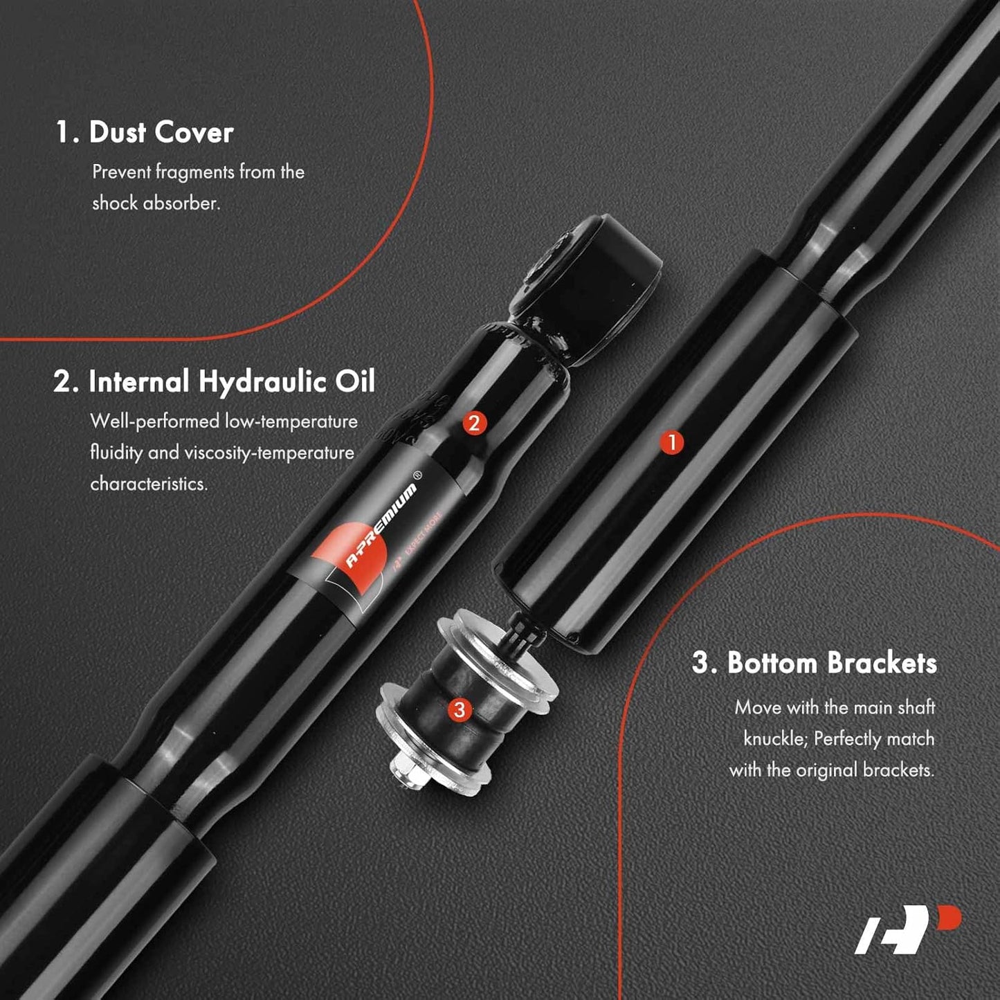 A-Premium Front Pair (2) Left and Right Shock Absorber Compatible with GMC Chevrolet Silverado Sierra 2500 3500 HD, Suburban 2500, Sierra 2500, Yukon XL 2500