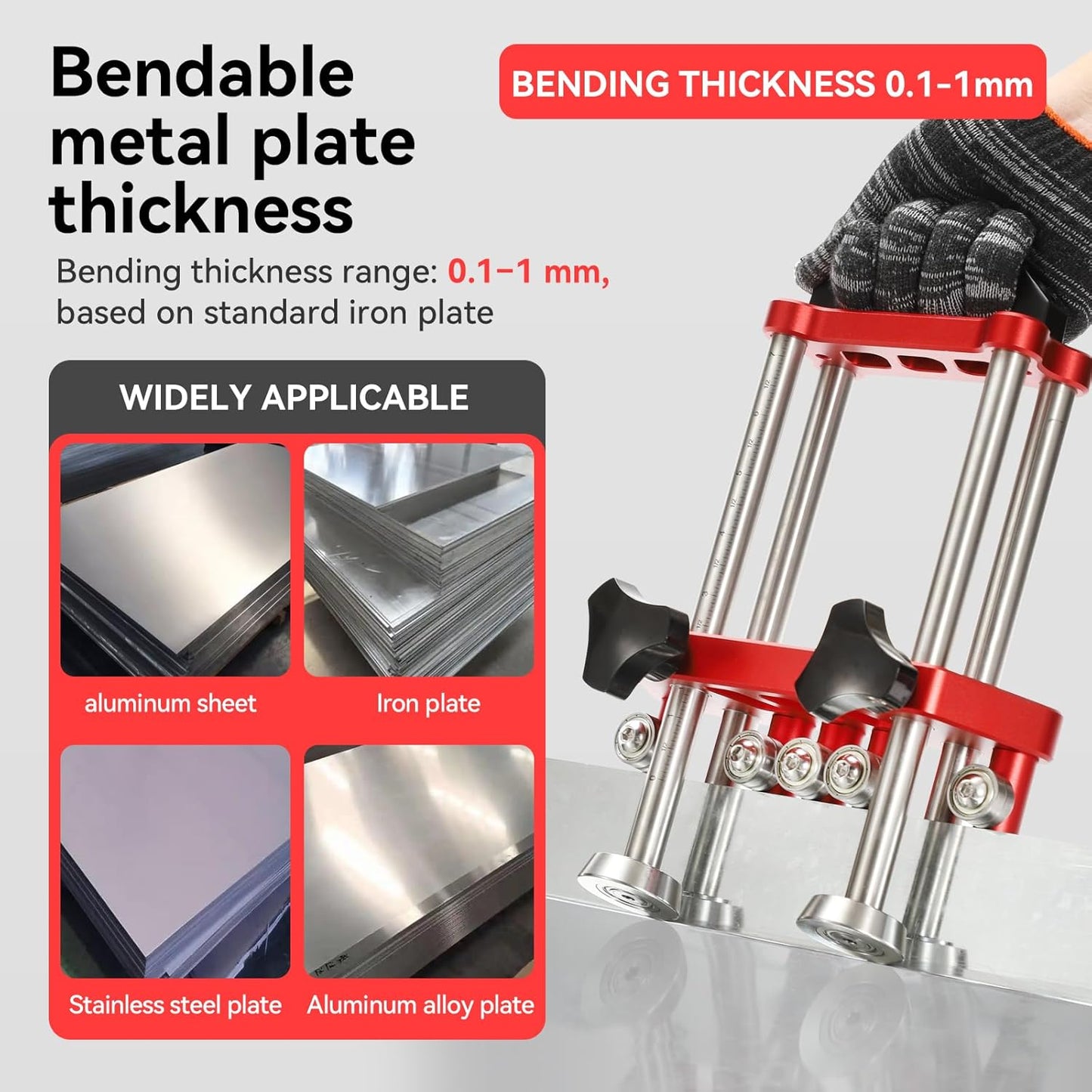 Sheet Metal Roller 2 Station Metal Bender, Metal Roofing Tools,Sheet Metal Fabrication,0-100° Bending Range,lightweight and highly portable, Large Sheet Metal Roller and Bending Tool(7in)