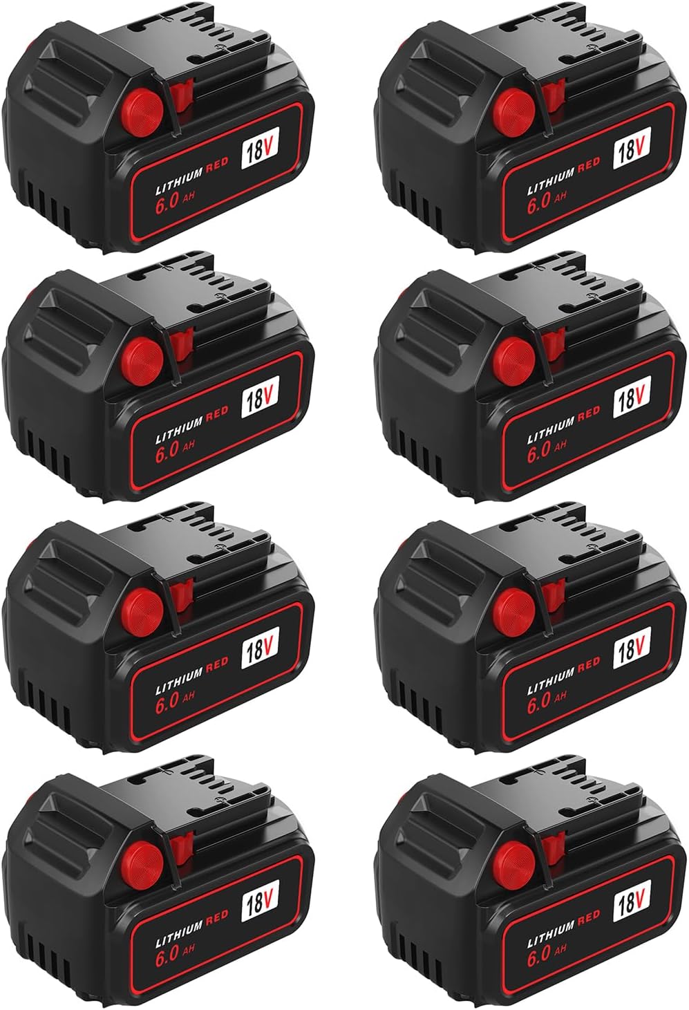 8 Pack 18V Replacement Battery for Milwaukee M18 Battery 6.0Ah, Compatible with 48-11-1850, 48-11-1840, 48-11-1860, and More Cordless Power Tools